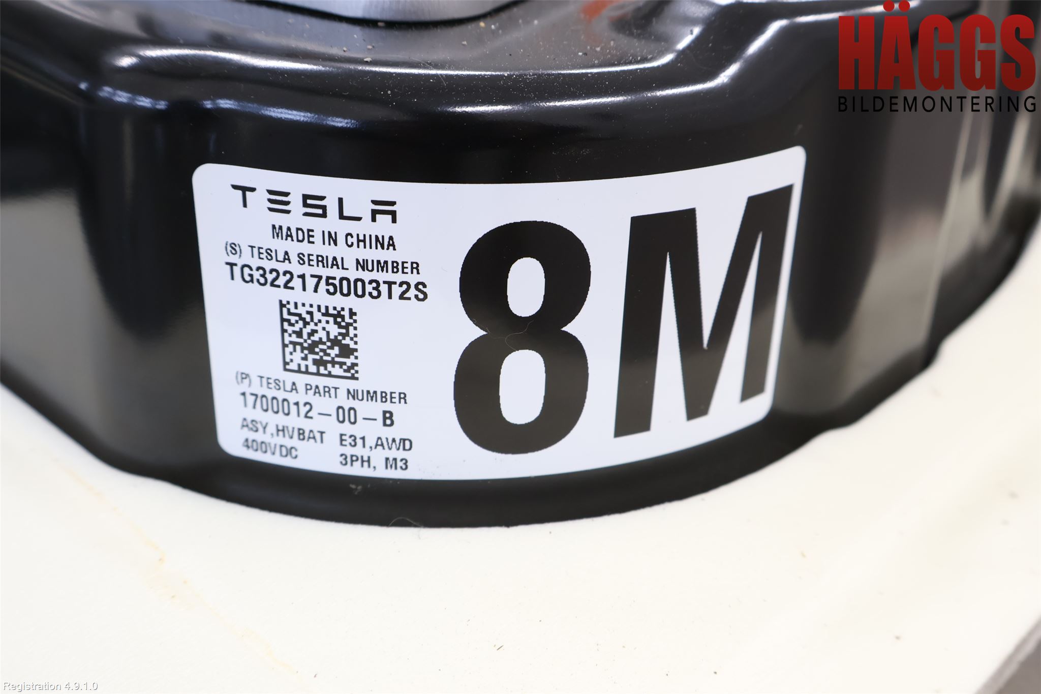 Tesla MODEL 3 17- Batteri Högspänning