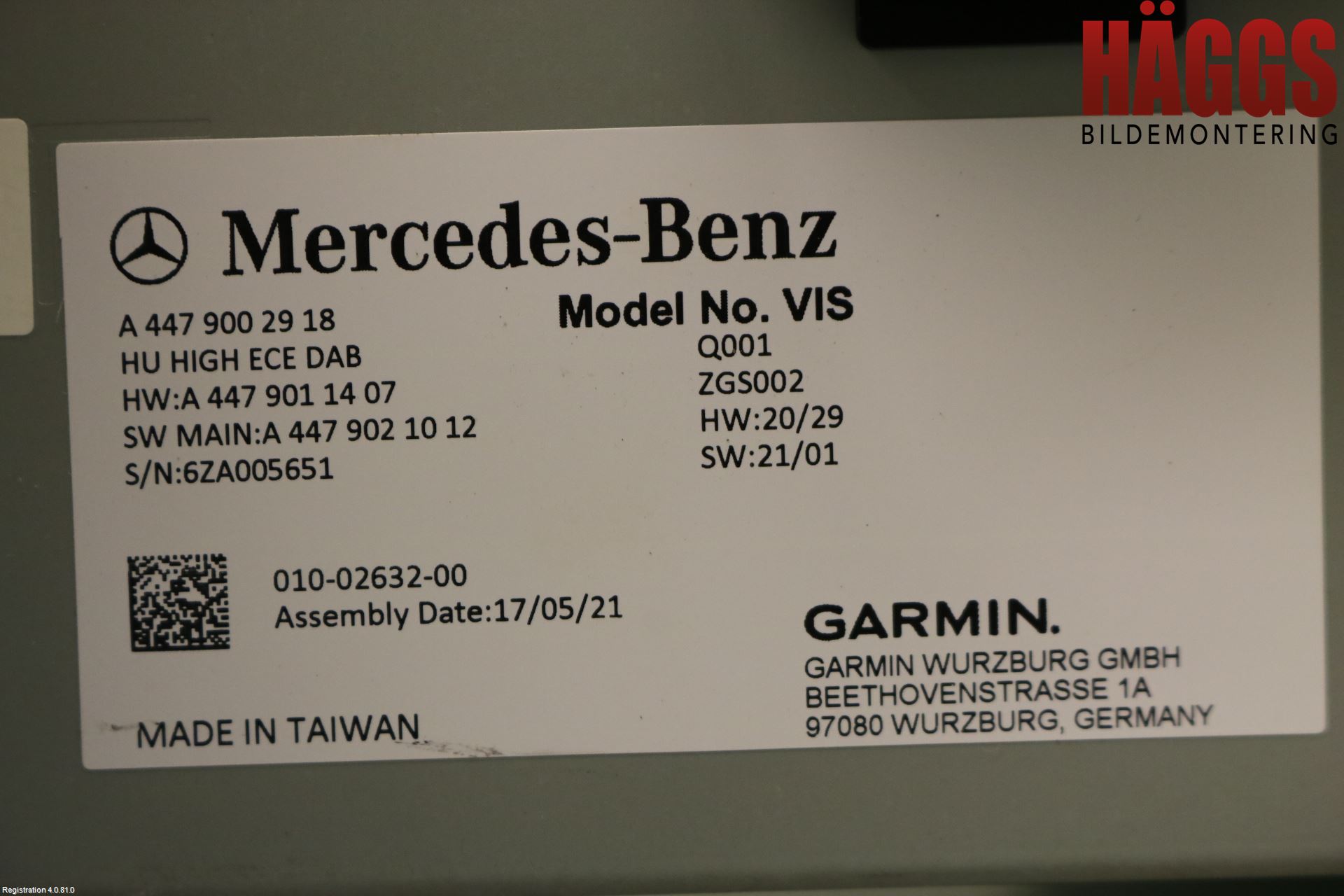 Mercedes-Benz MB VITO/V-KLASS (W640,W447,W448) 14- Styrenhet Multimedia