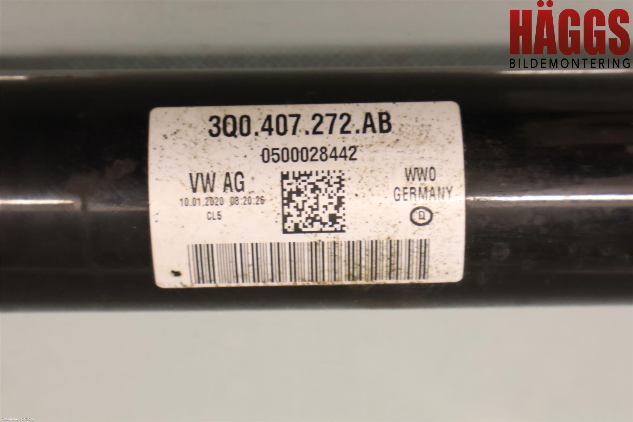 Volkswagen VW CADDY 16-20 Drivaxel Fram Höger