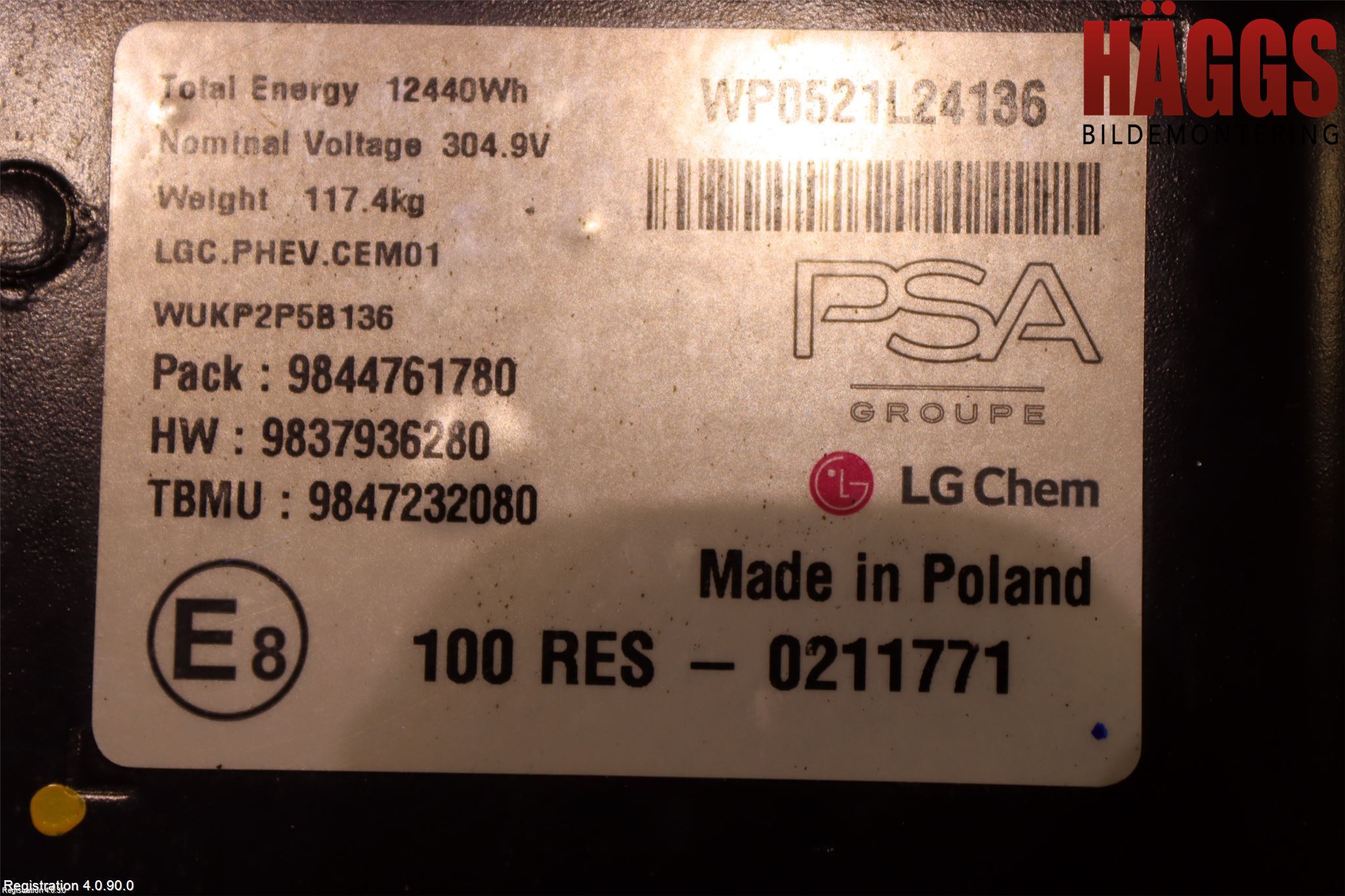 Citroen C5 X CROSSOVER 22- Batteri Högspänning