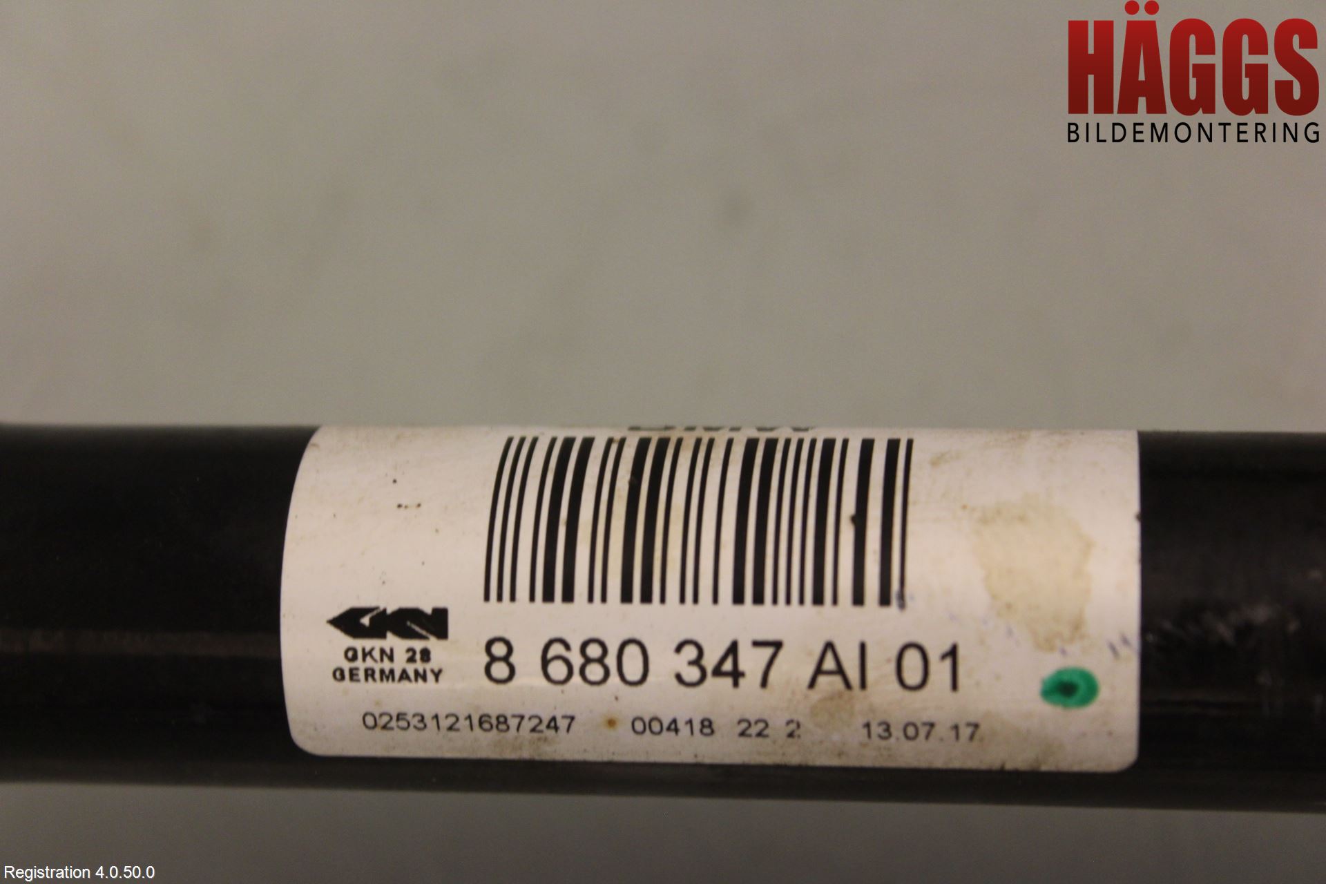 BMW 3 GT F34 13-19 Drivaxel Bak Vänster