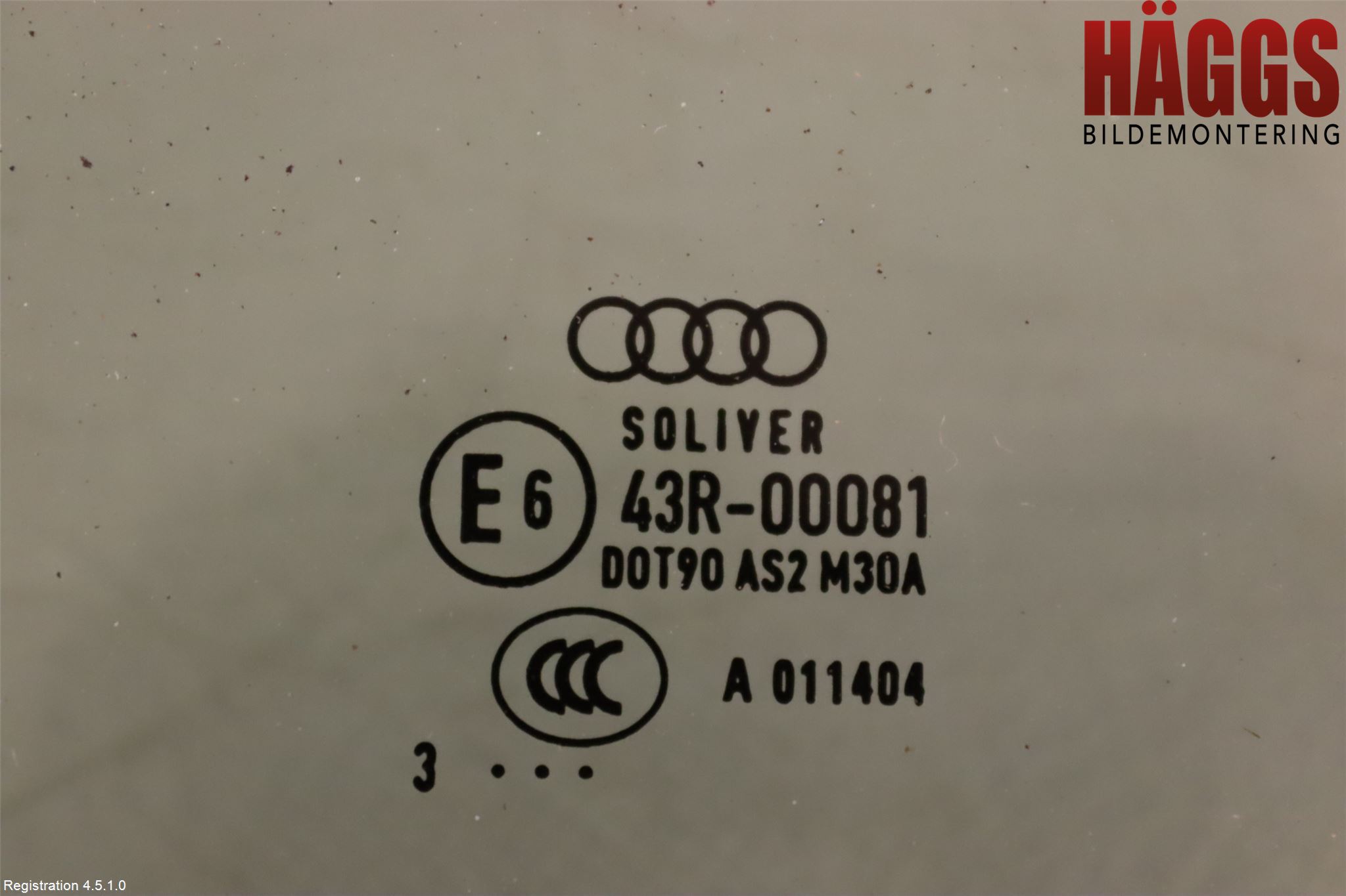 Audi A1/S1 11-18 Dörruta Bak Höger