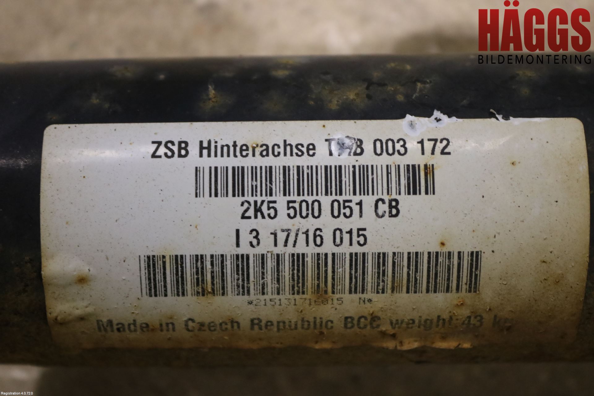 Volkswagen VW CADDY 16-20 Bakaxel