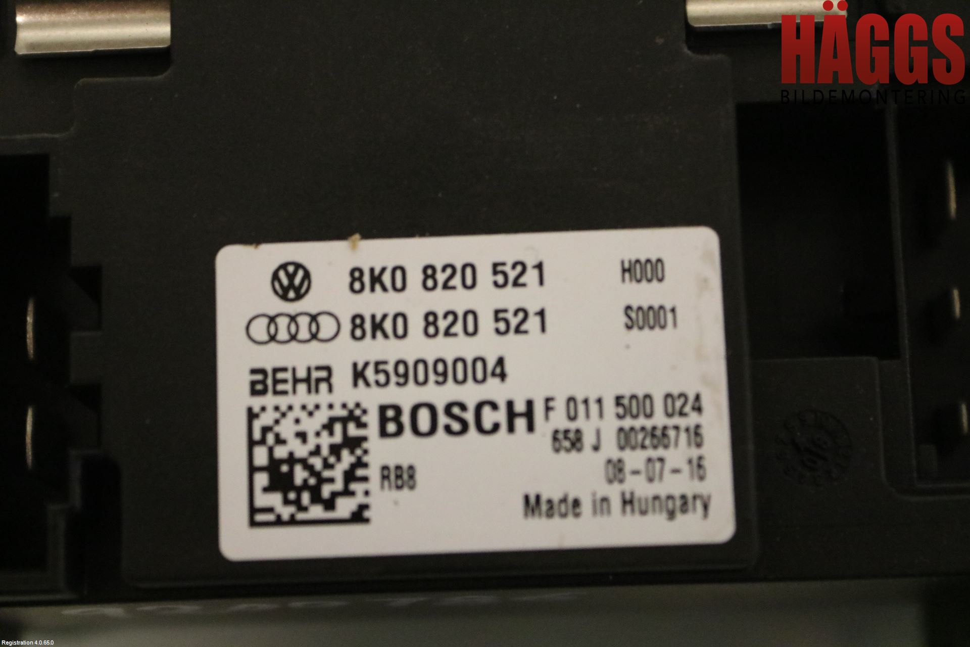 Audi A4/S4 08-11 Värmefläktsmotstånd