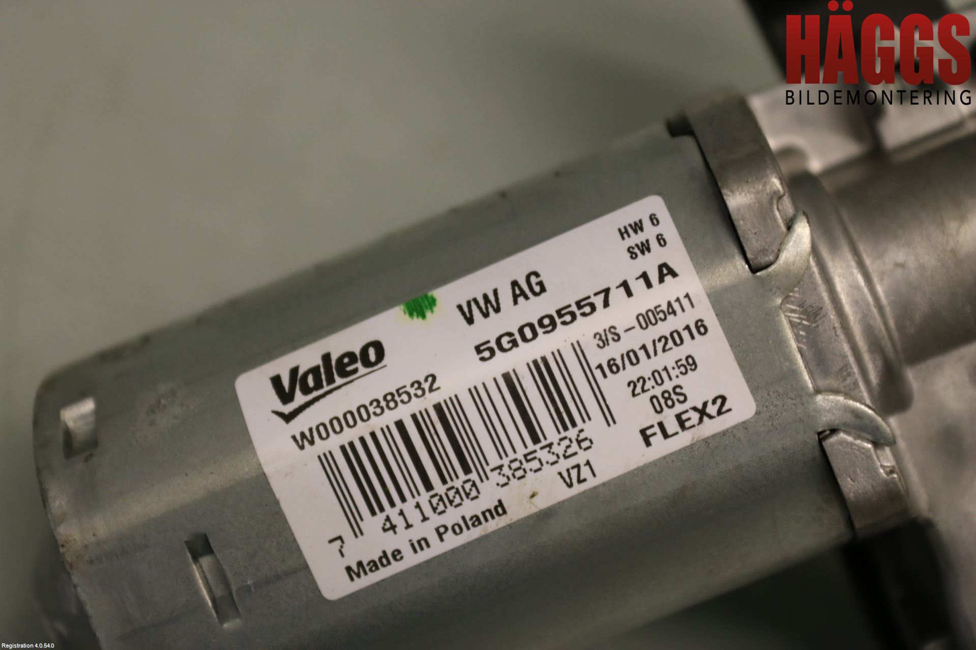 Volkswagen VW GOLF / E-GOLF VII 13-20 Torkarmotor Baklucka