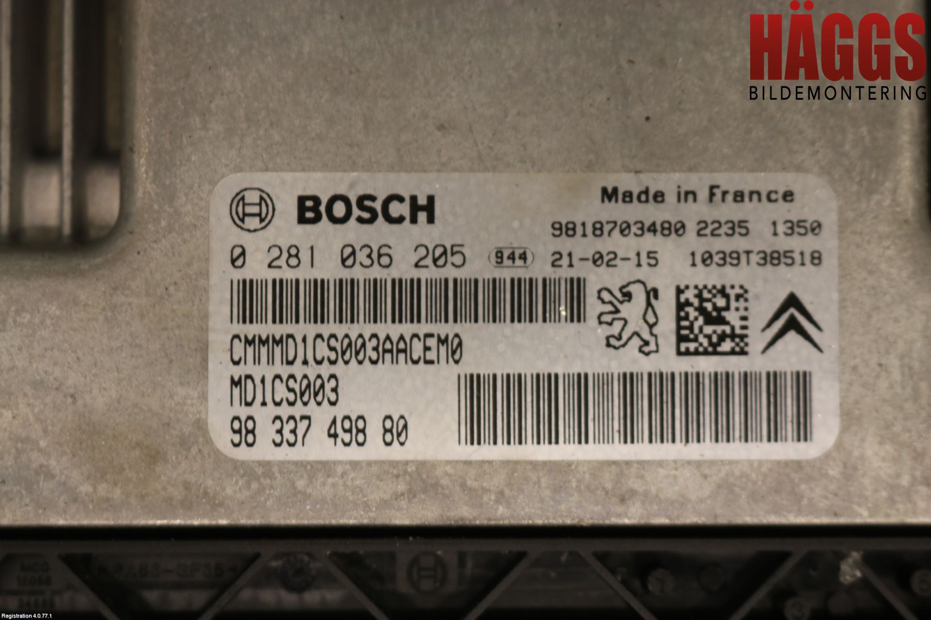 Citroen BERLINGO/E-BERLINGO 19- Styrenhet Insprut Bensin