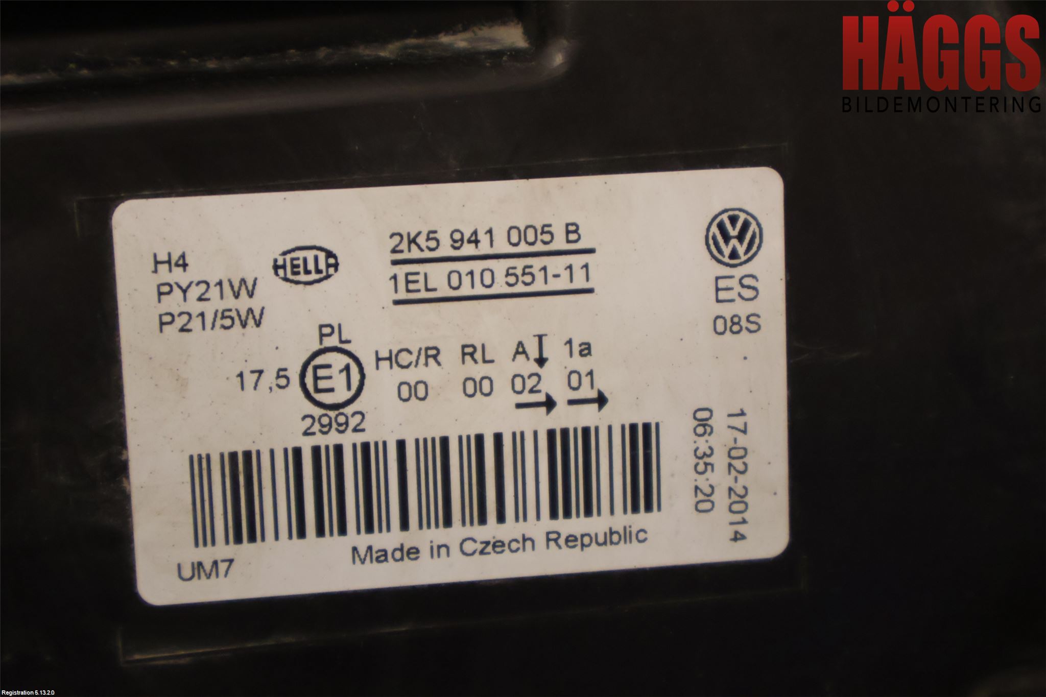 Volkswagen VW CADDY 11-15 Strålkastare Vänster