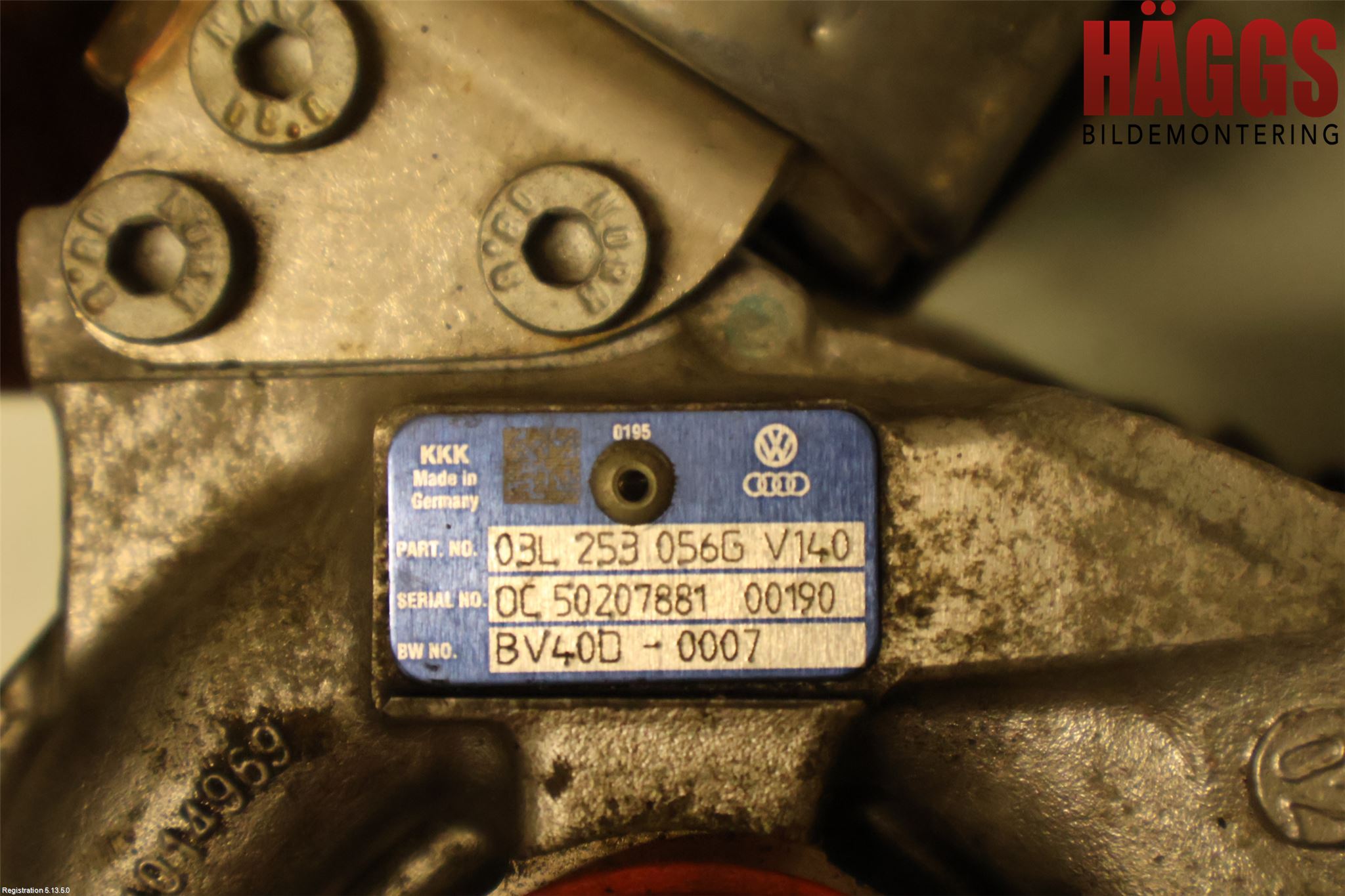 Volkswagen VW GOLF VI 09-13 Turboaggregat