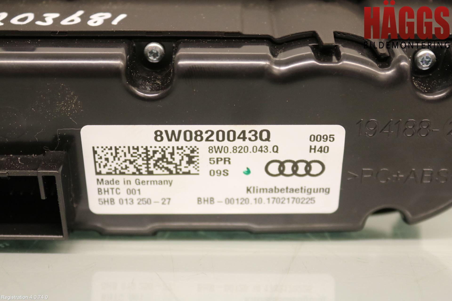 Audi A4/S4 B9 16-19 Ac Styrenhet Ac Manöveren