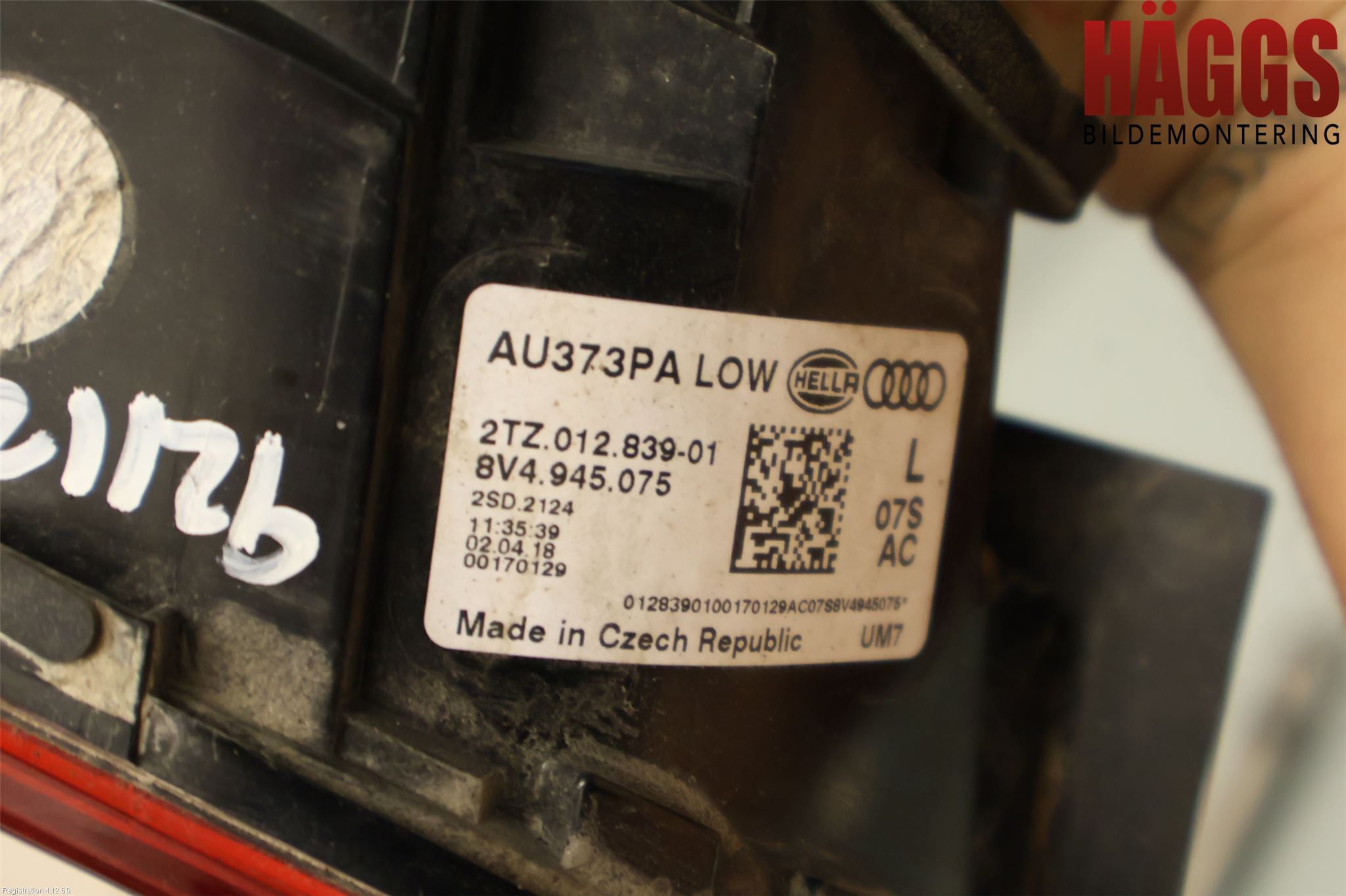 Audi A3/S3 8V 13-20 Bakljus Lucka Vä