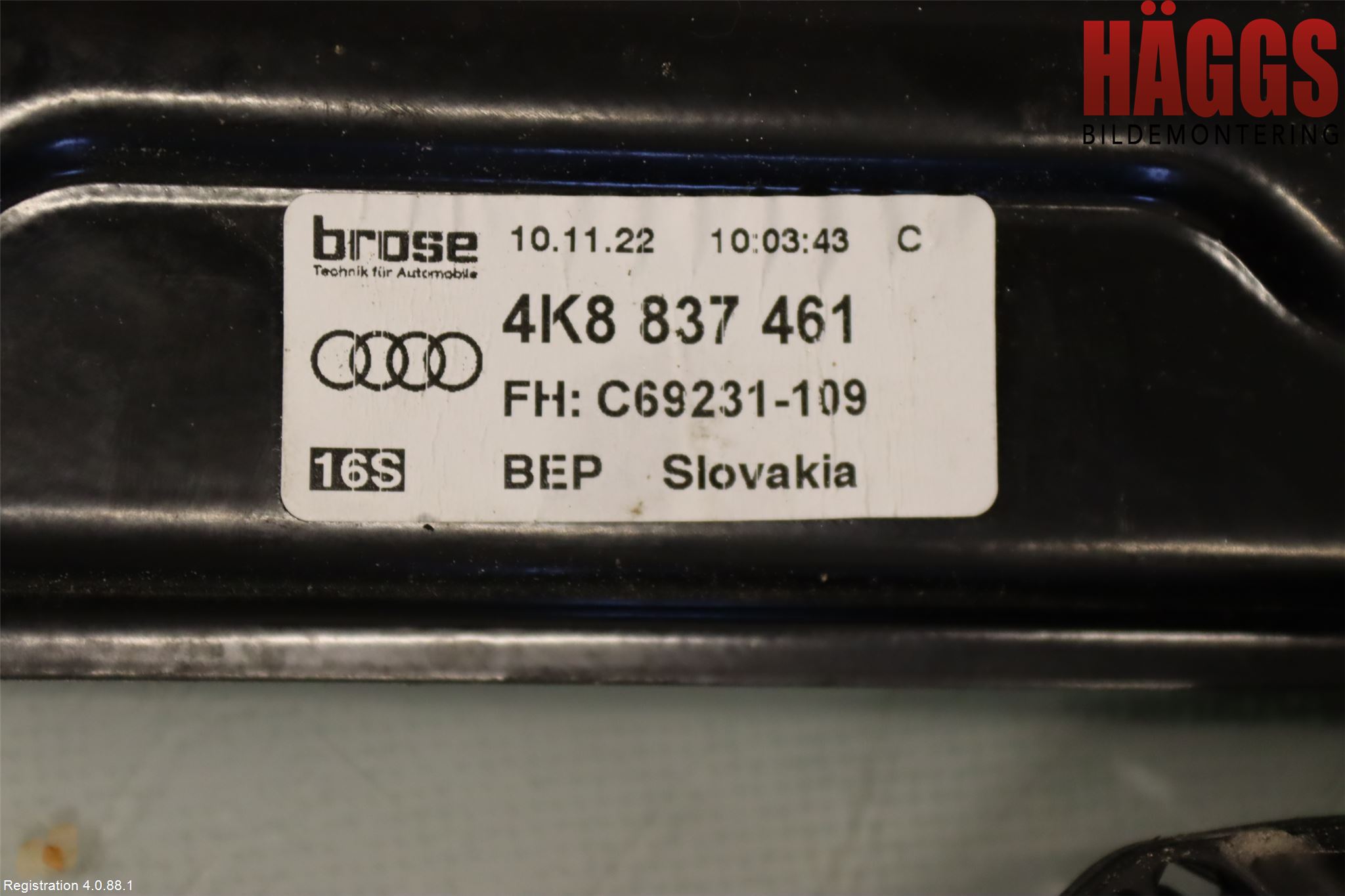Audi A7 Sportback 4K 18- Fönsterhissmekanism