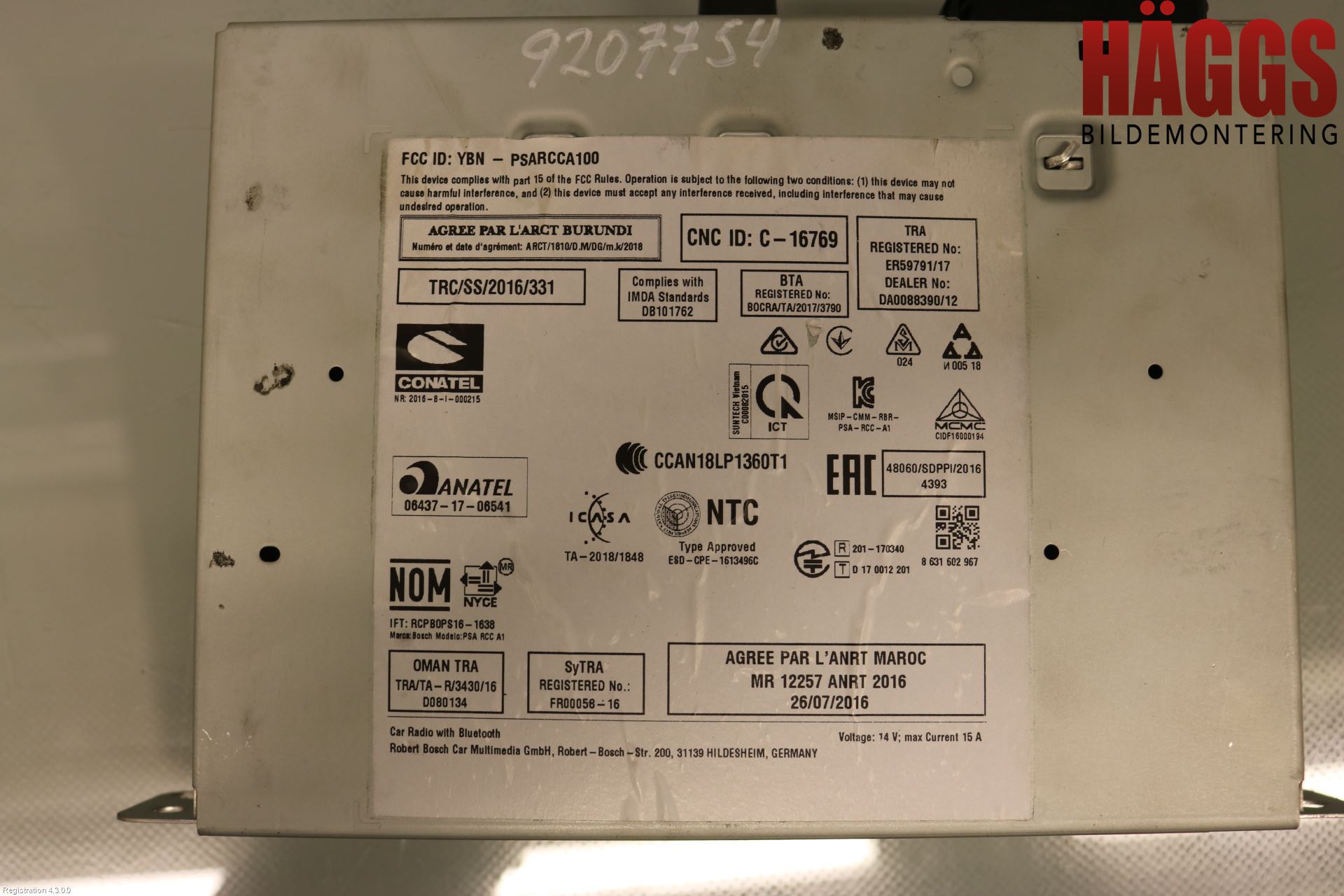 Peugeot 308 14-21 Cd Radio - Multimediapanel