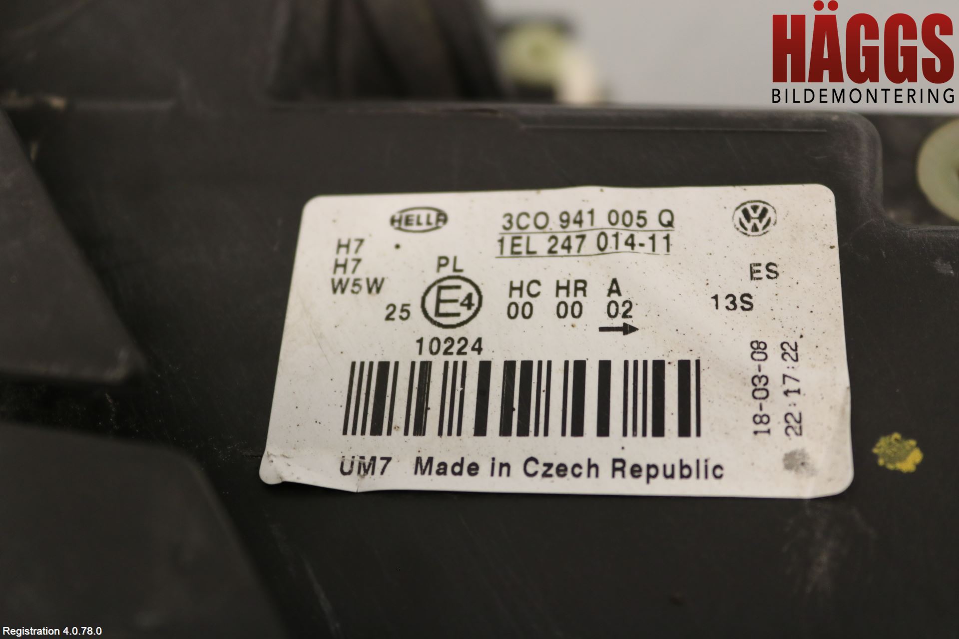 Volkswagen VW PASSAT 05-11 Strålkastare Vänster