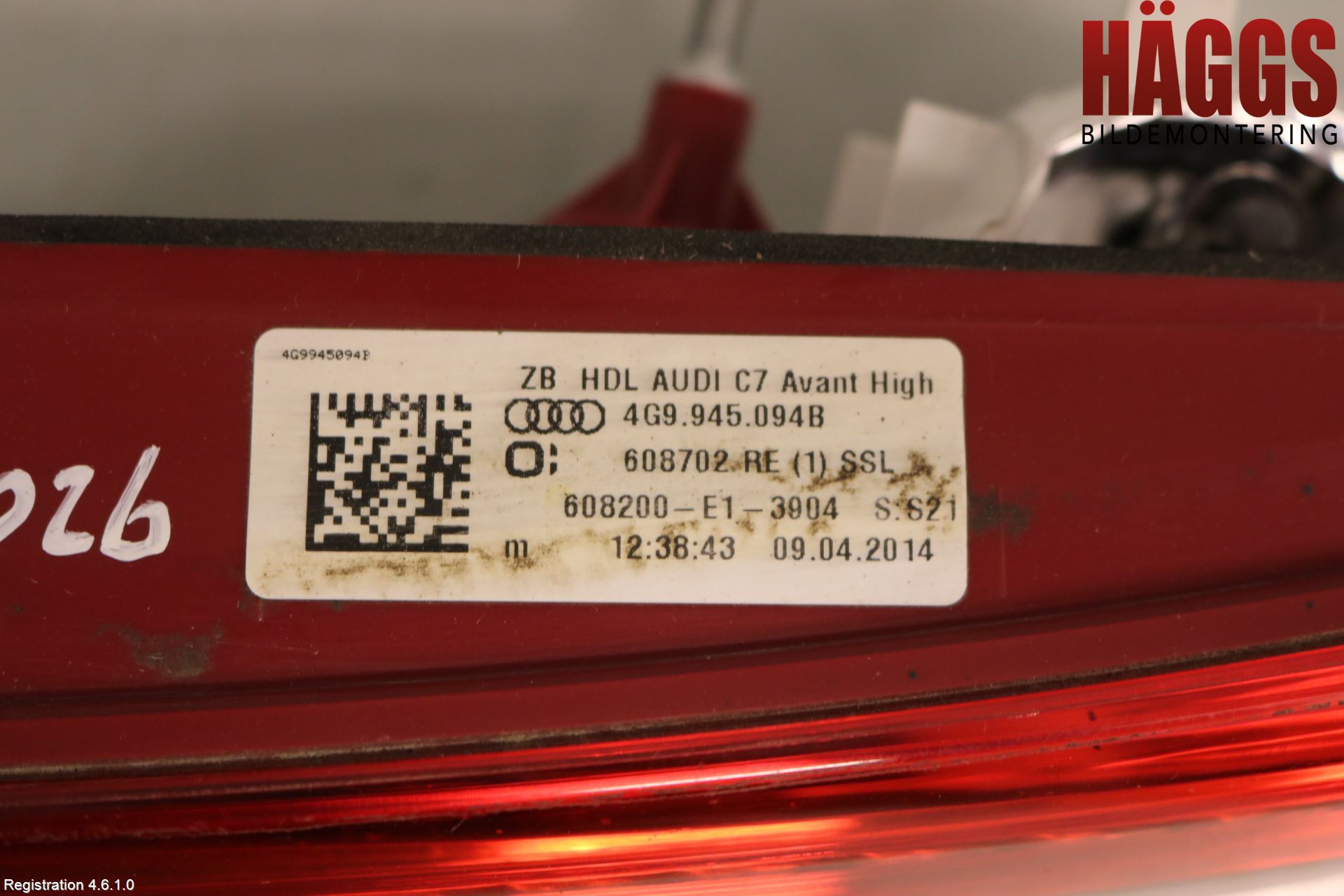 Audi A6/S6 4G 11-18 Bakljus Lucka Hö