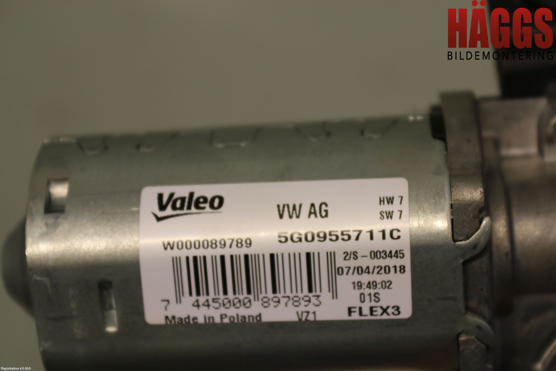 Volkswagen VW GOLF / E-GOLF VII 13-20 Torkarmotor Baklucka