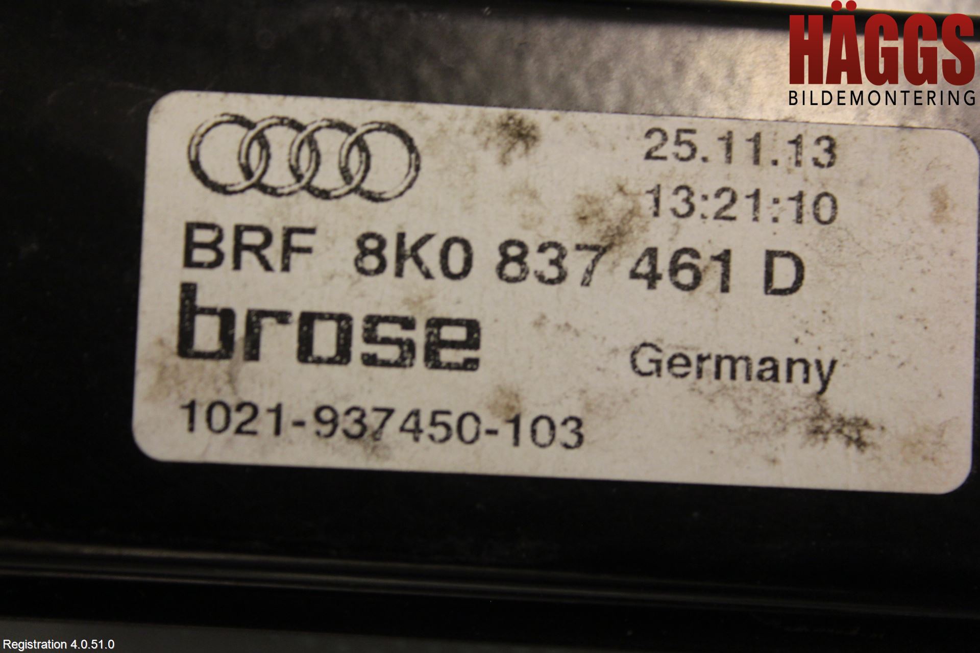 Audi A4 12-15 Fönsterhissmekanism