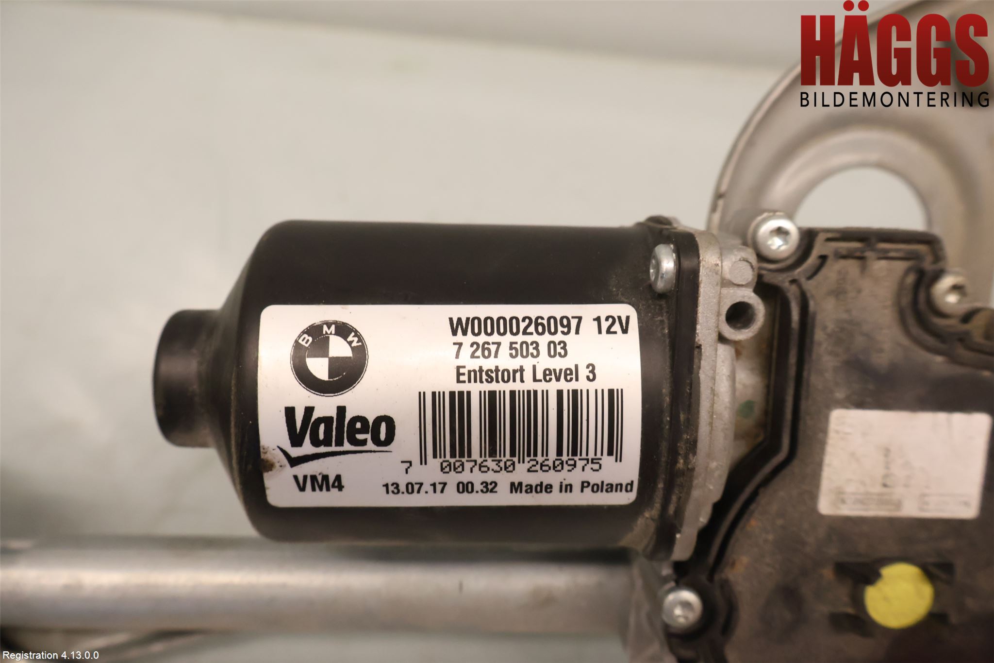 BMW 3 F30/F31/F80 12-19 Torkarmotor Vindruta
