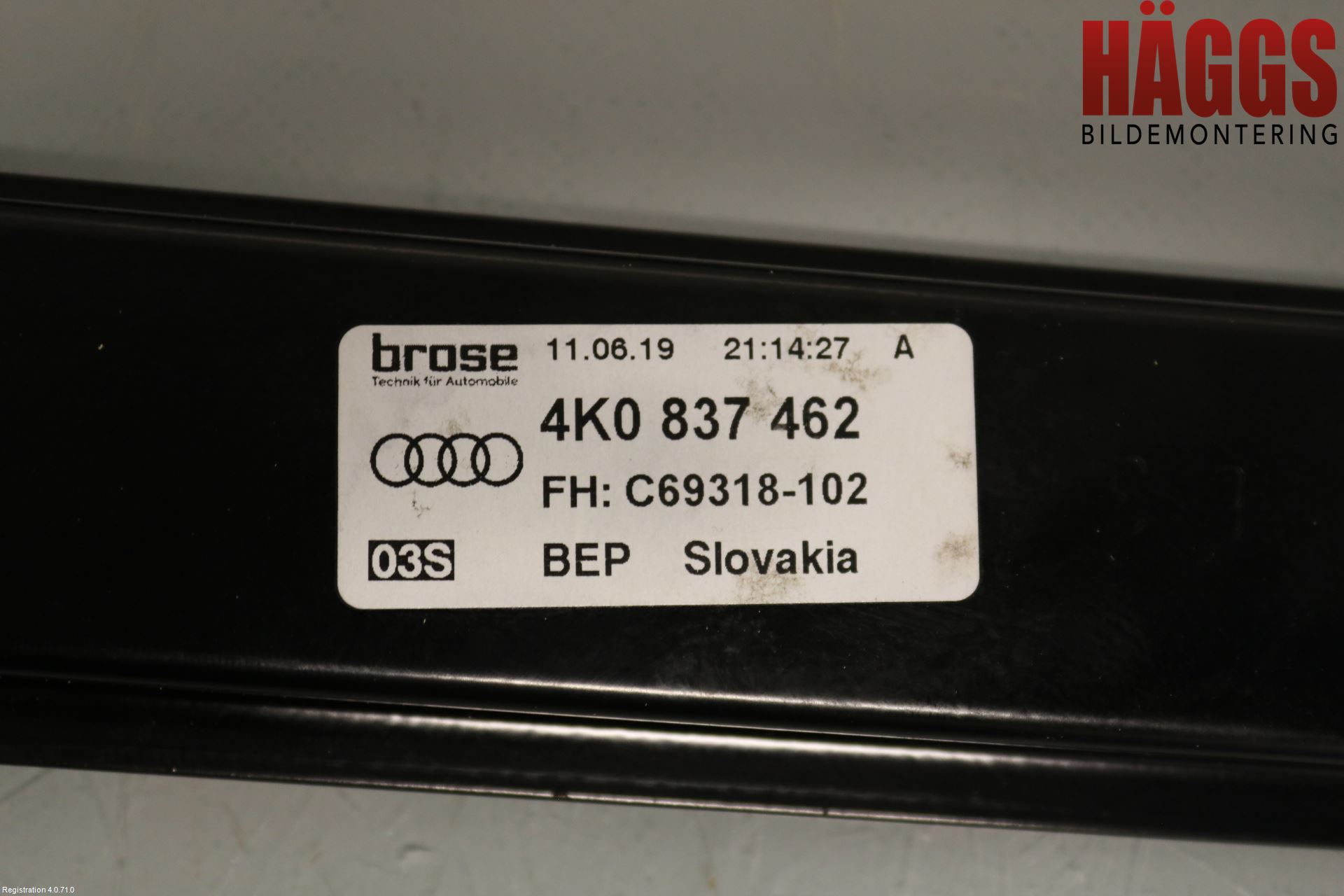Audi A6 F2/C8 19- Fönsterhissmekanism