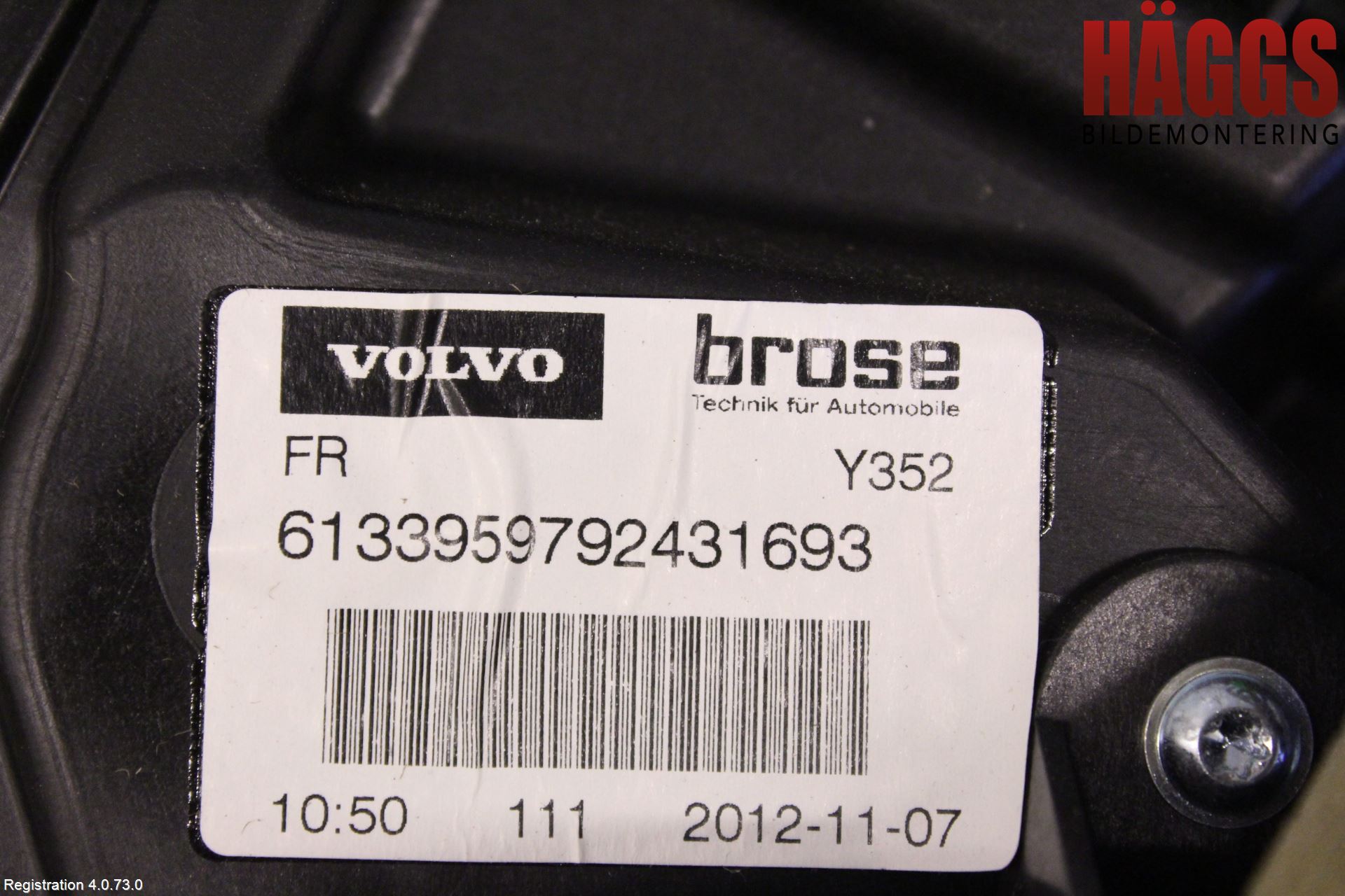 Volvo V60 11-13 Fönsterhissmekanism