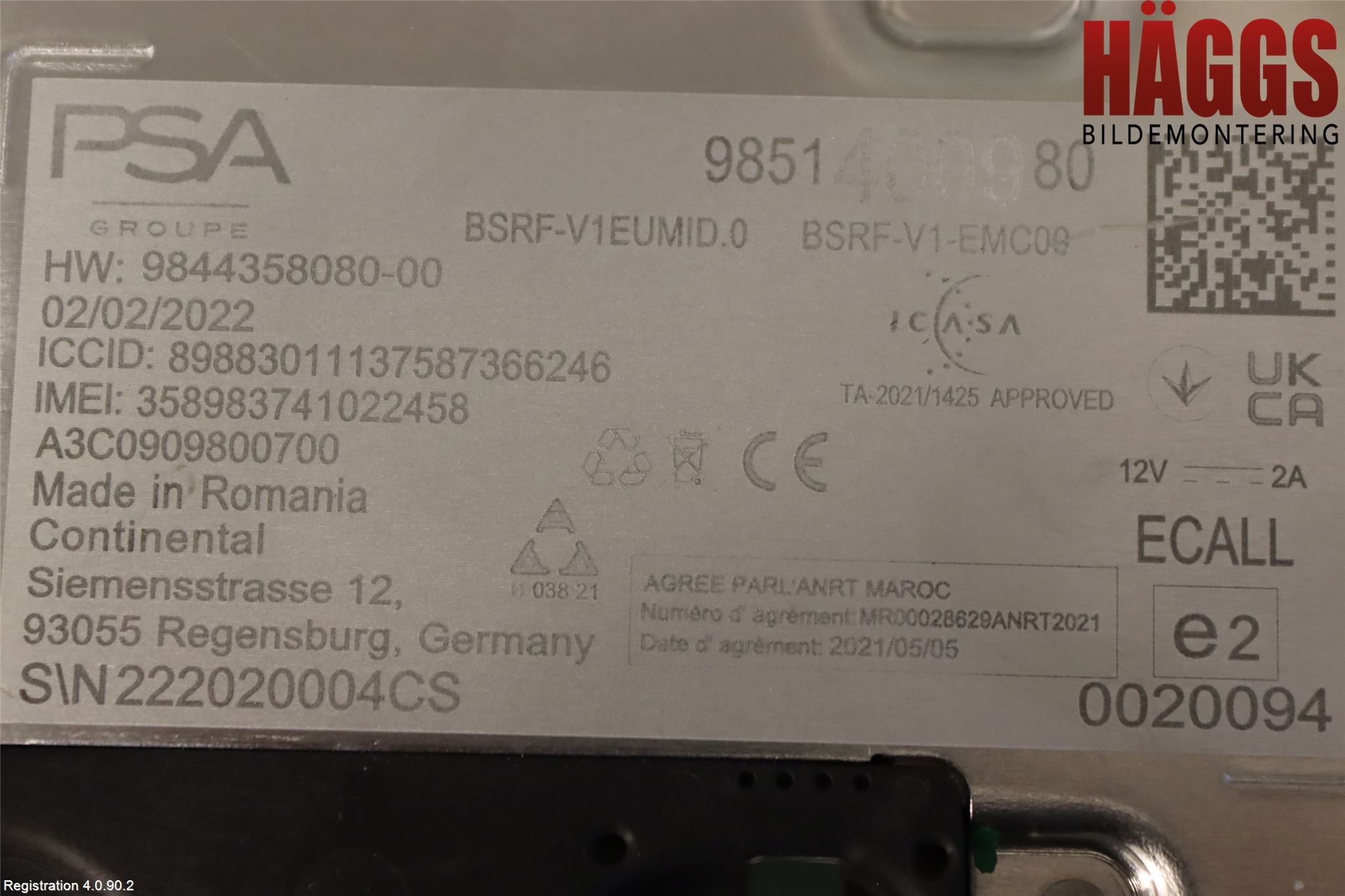 Citroen C5 X CROSSOVER 22- Antenn El