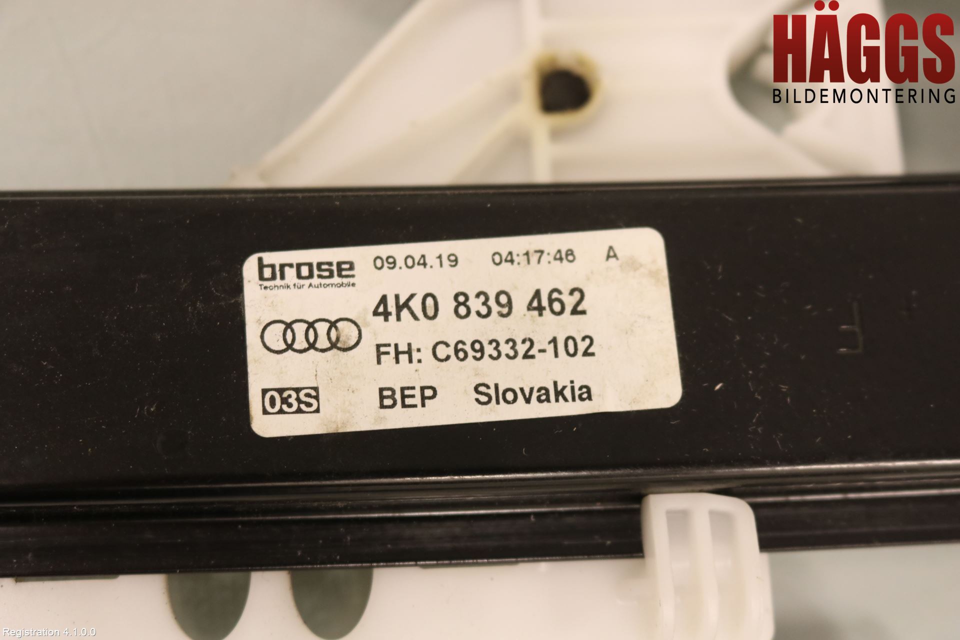 Audi A6 F2/C8 19- Fönsterhissmekanism