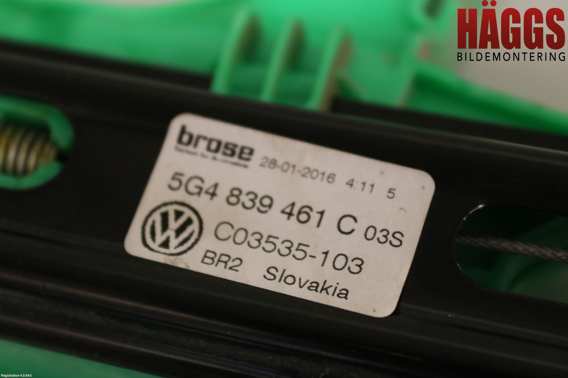 Volkswagen VW GOLF / E-GOLF VII 13-20 Fönsterhissmekanism