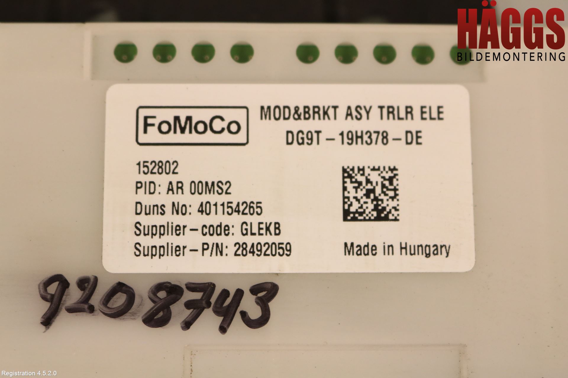 Ford MONDEO 15-22 Styrenhet Dragkrok