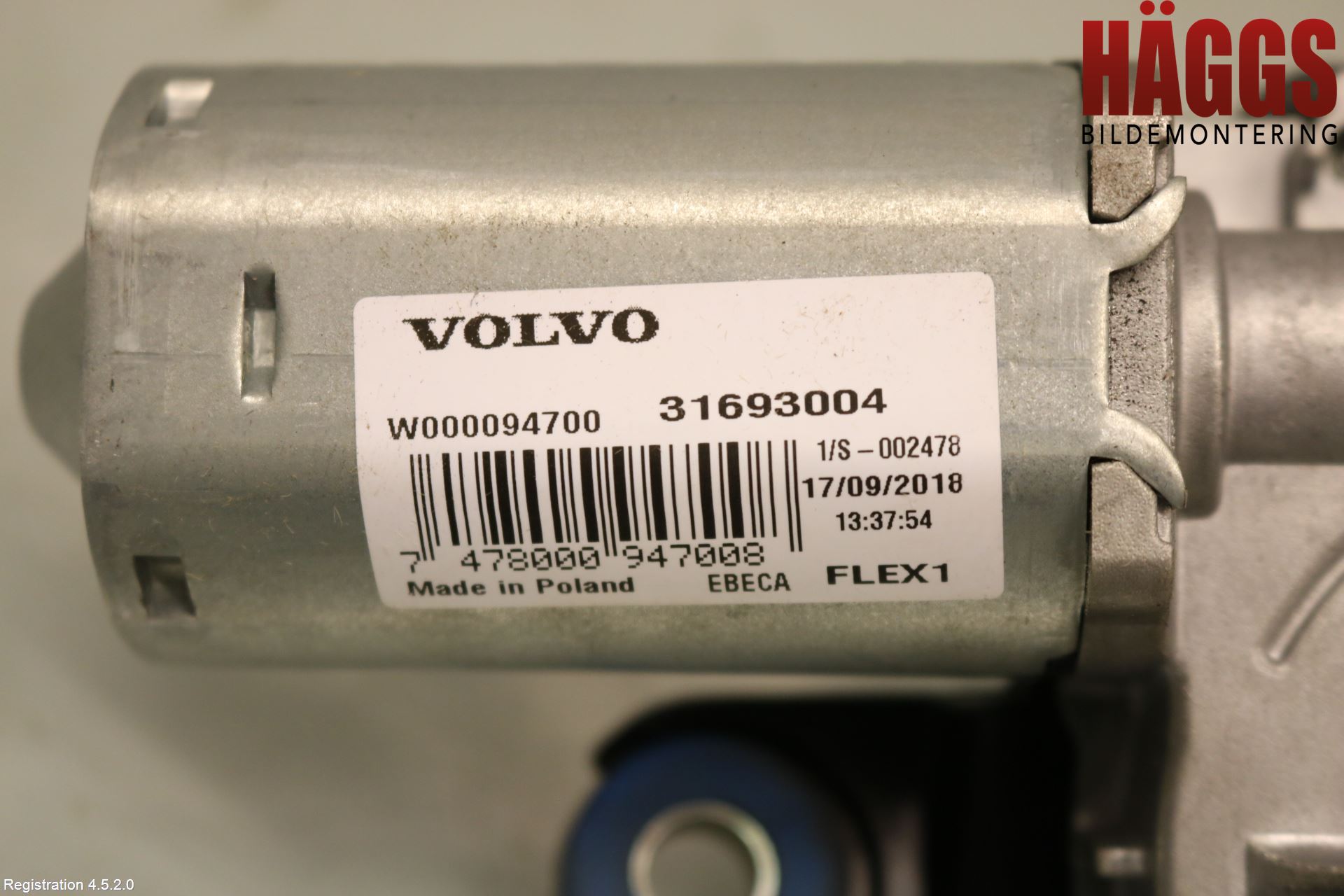 Volvo V60 19- Torkarmotor Baklucka