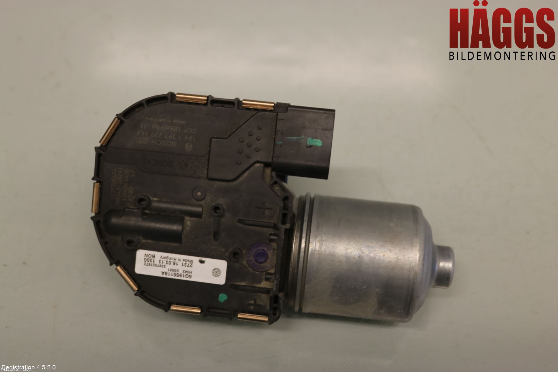 Volkswagen VW GOLF / E-GOLF VII 13-20 Torkarmotor Vindruta