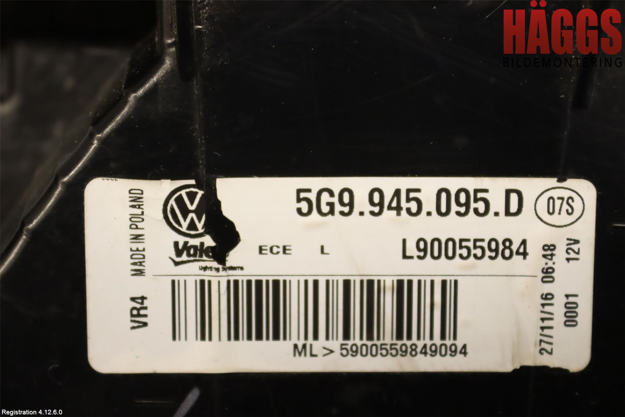 Volkswagen VW GOLF / E-GOLF VII 13-20 Bakljus Vänster