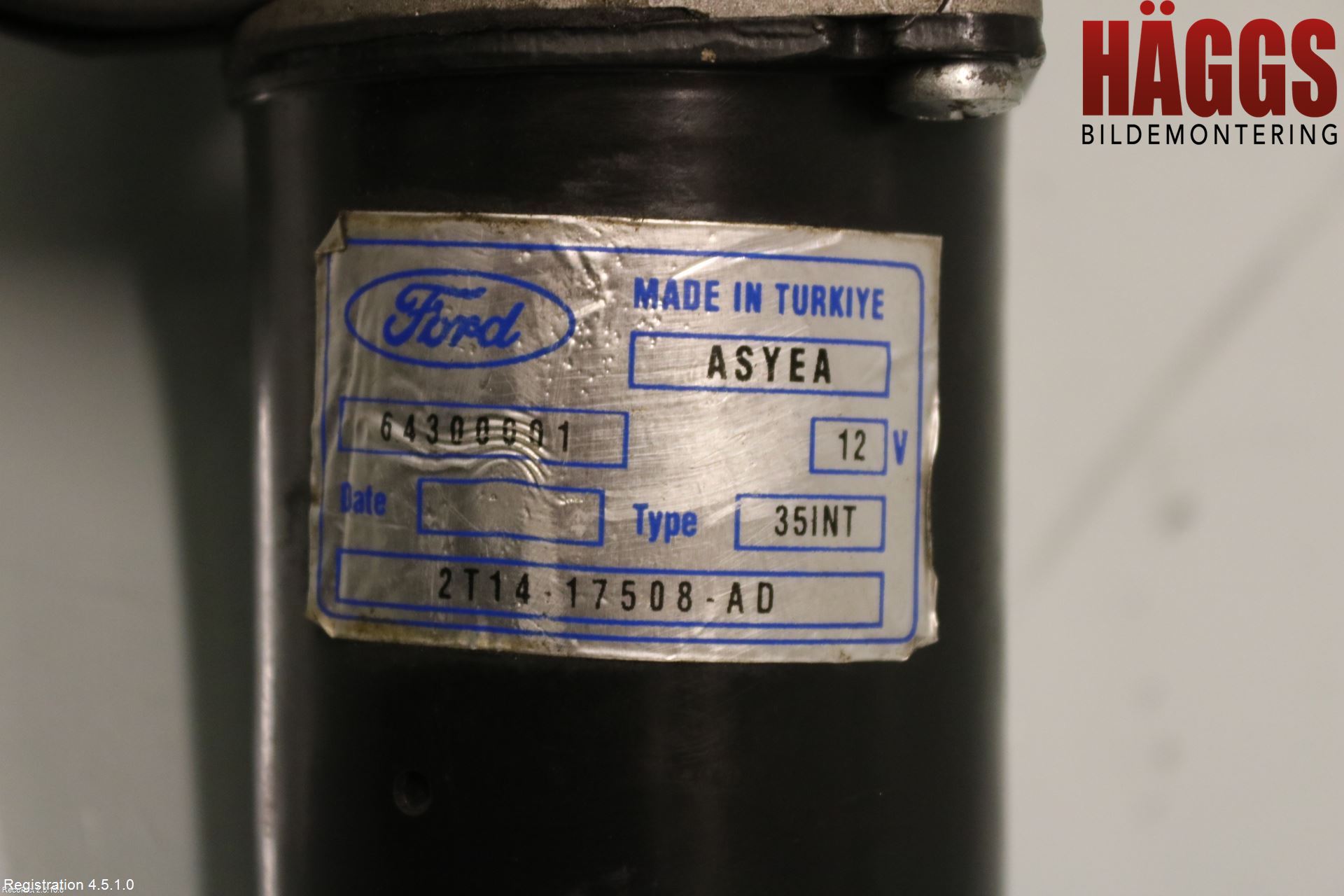 Ford TRANSIT CONNECT 03-08 Torkarmotor Vindruta