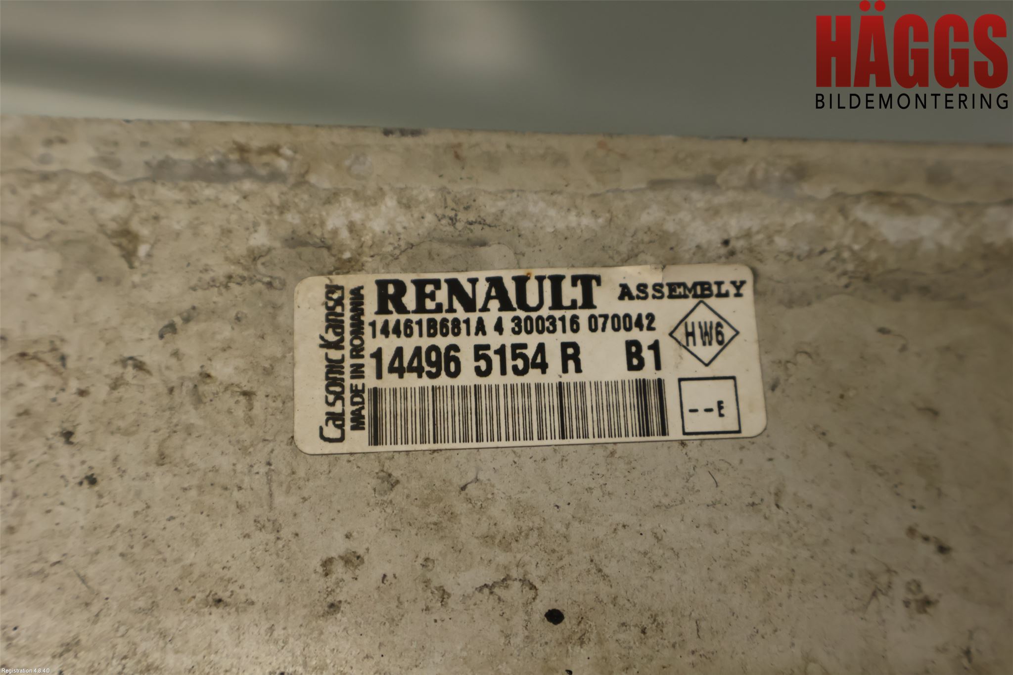 Dacia LODGY 12-18 Laddluft-Intercooler Kyl