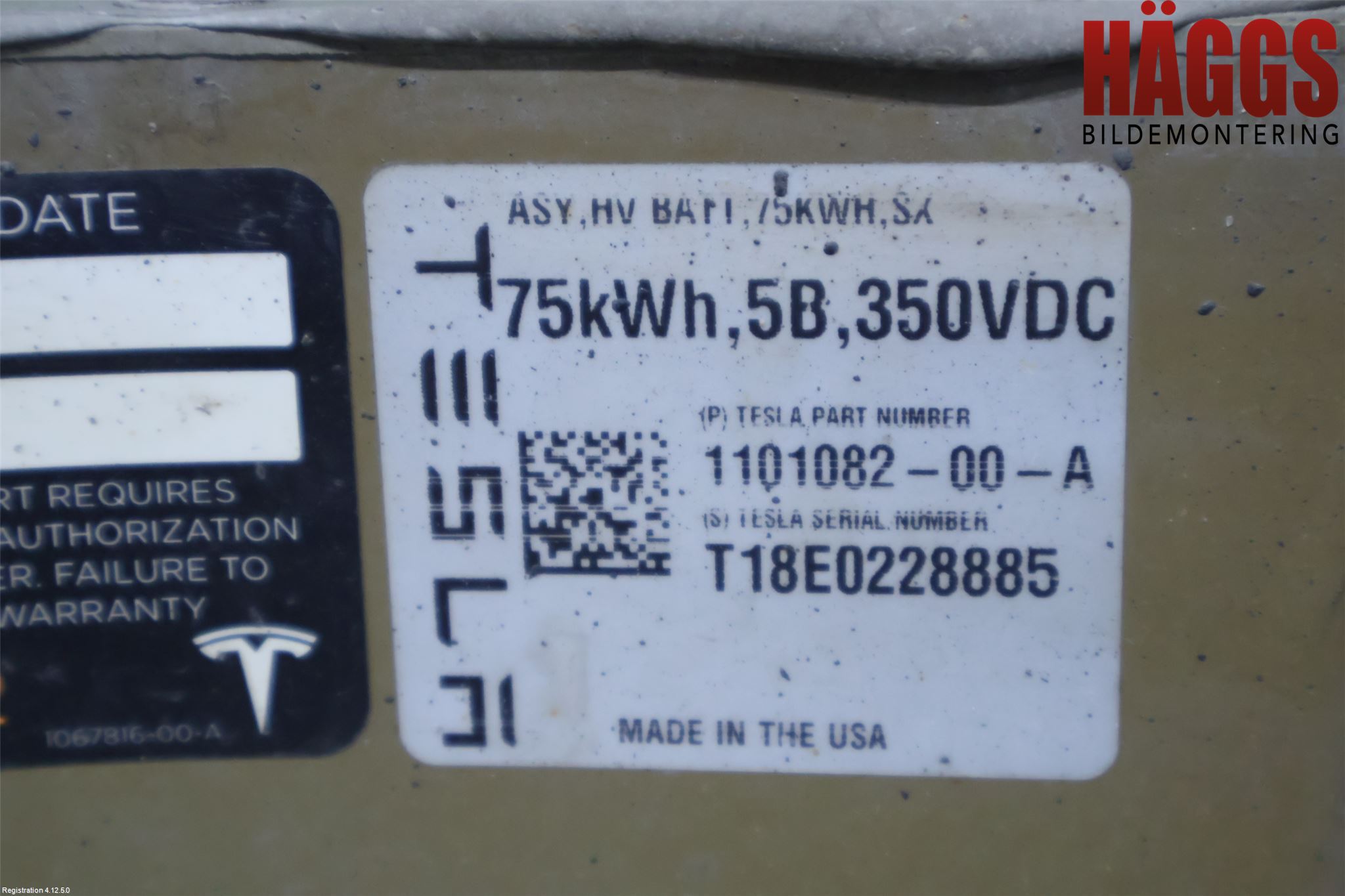 Tesla MODEL S 13- Batteri Högspänning