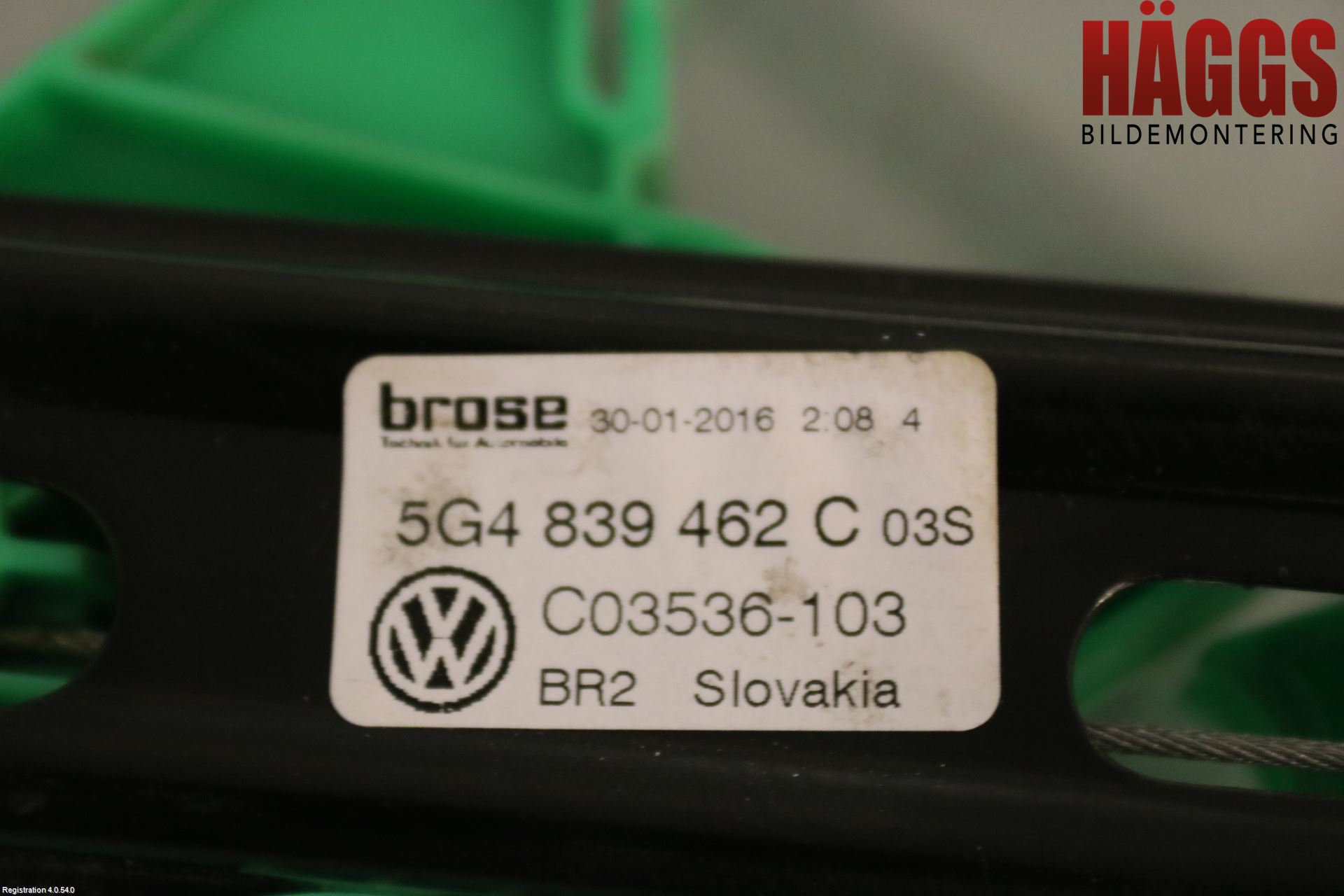 Volkswagen VW GOLF / E-GOLF VII 13-20 Fönsterhissmekanism