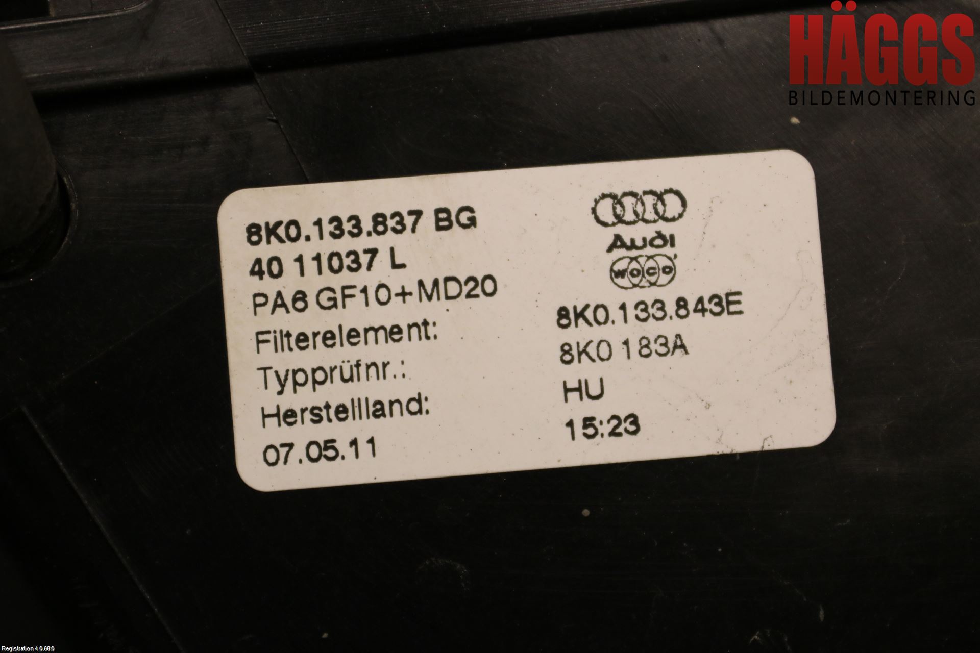 Audi A4/S4 08-11 Luftrenare