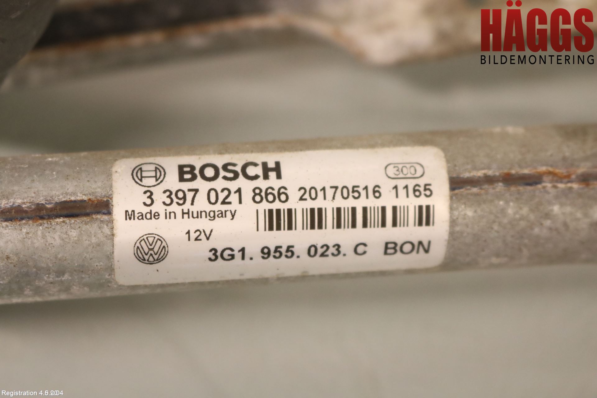 Volkswagen VW PASSAT 15-19 Torkarmotor Vindruta