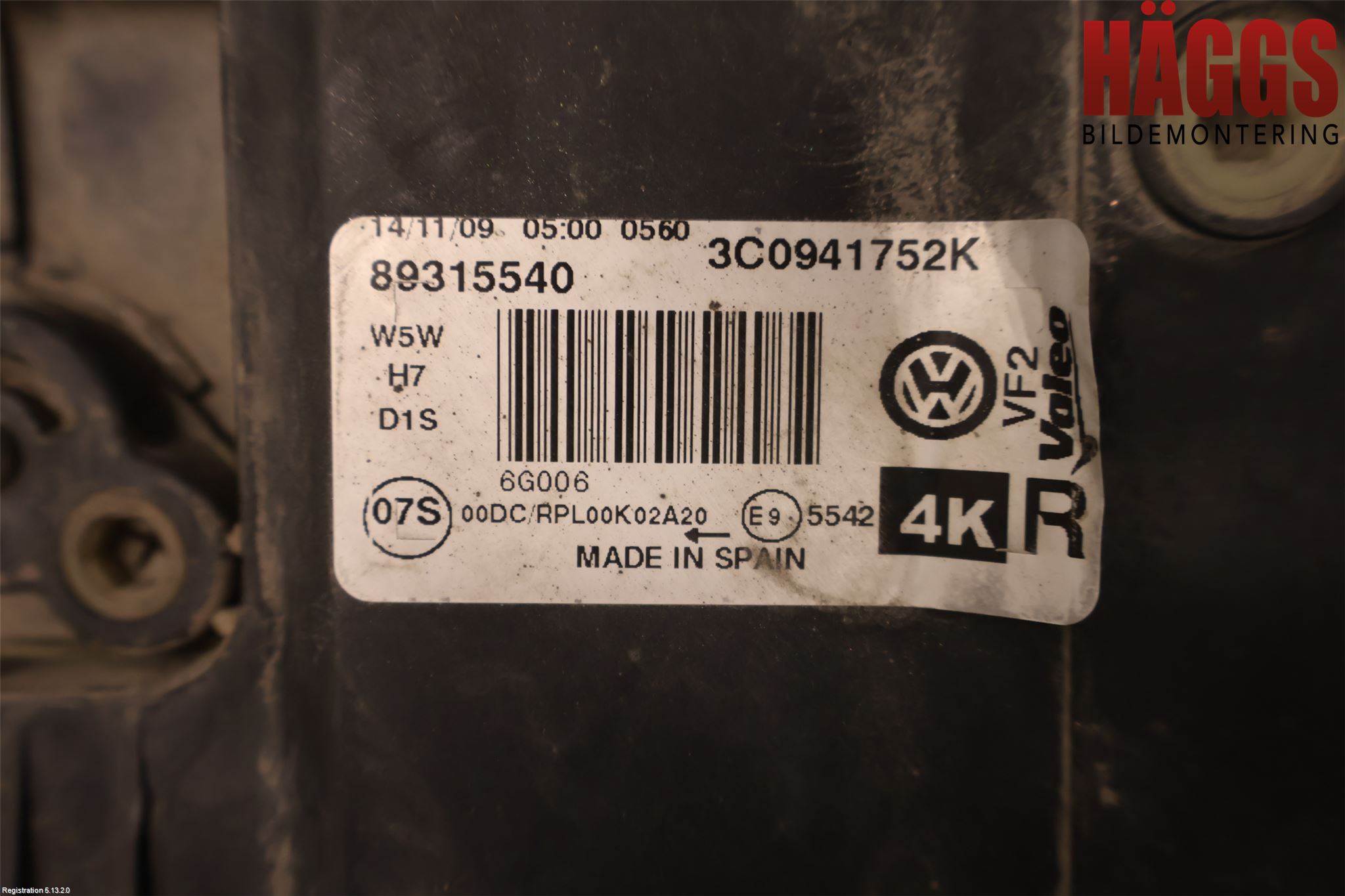 Volkswagen VW PASSAT 05-11 Strålkastare Höger