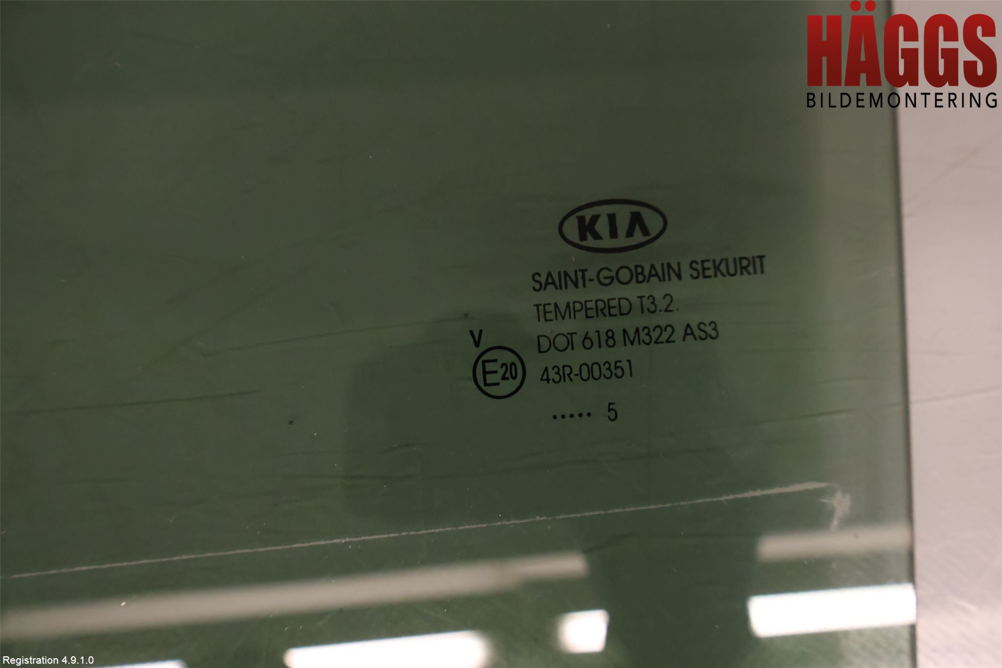 Kia SPORTAGE (SL) 11-15 Dörruta Bak Vänster