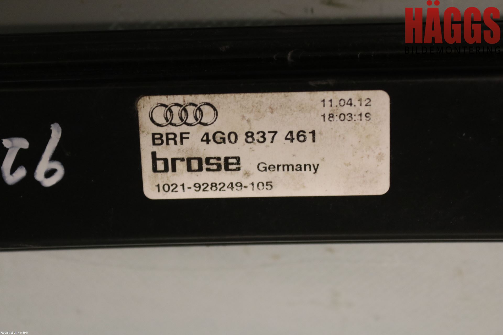 Audi A6/S6 4G 11-18 Fönsterhissmekanism