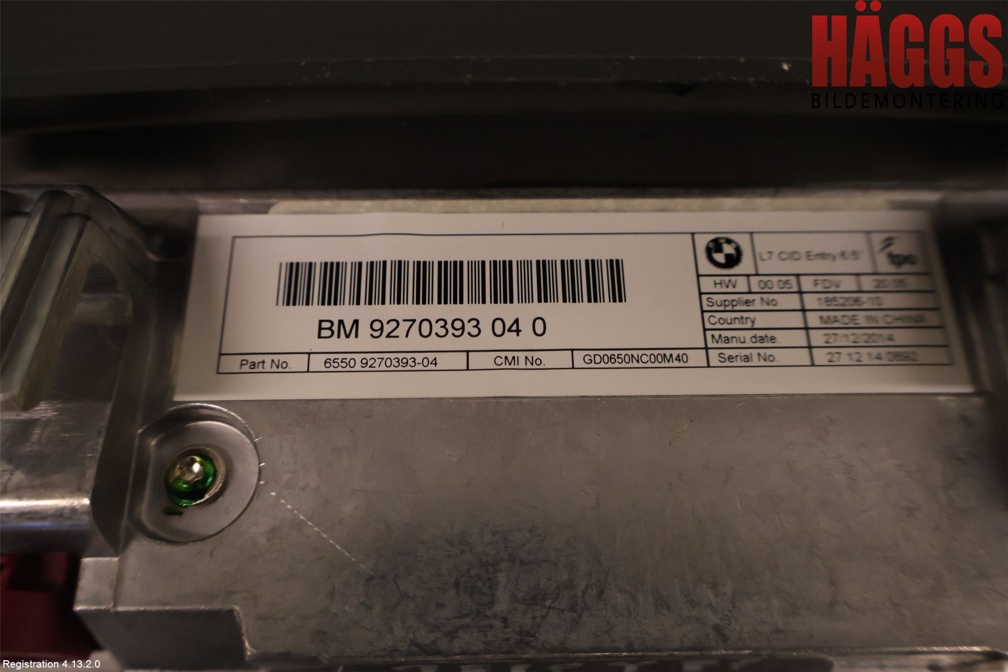 BMW 3 GT F34 13-19 Bildskärm