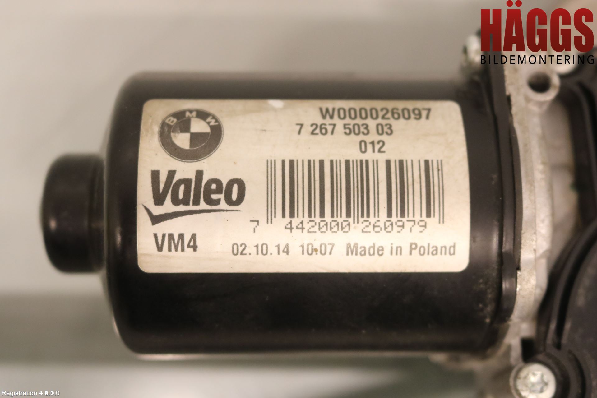BMW 3 F30/F31/F80 12-19 Torkarmotor Vindruta