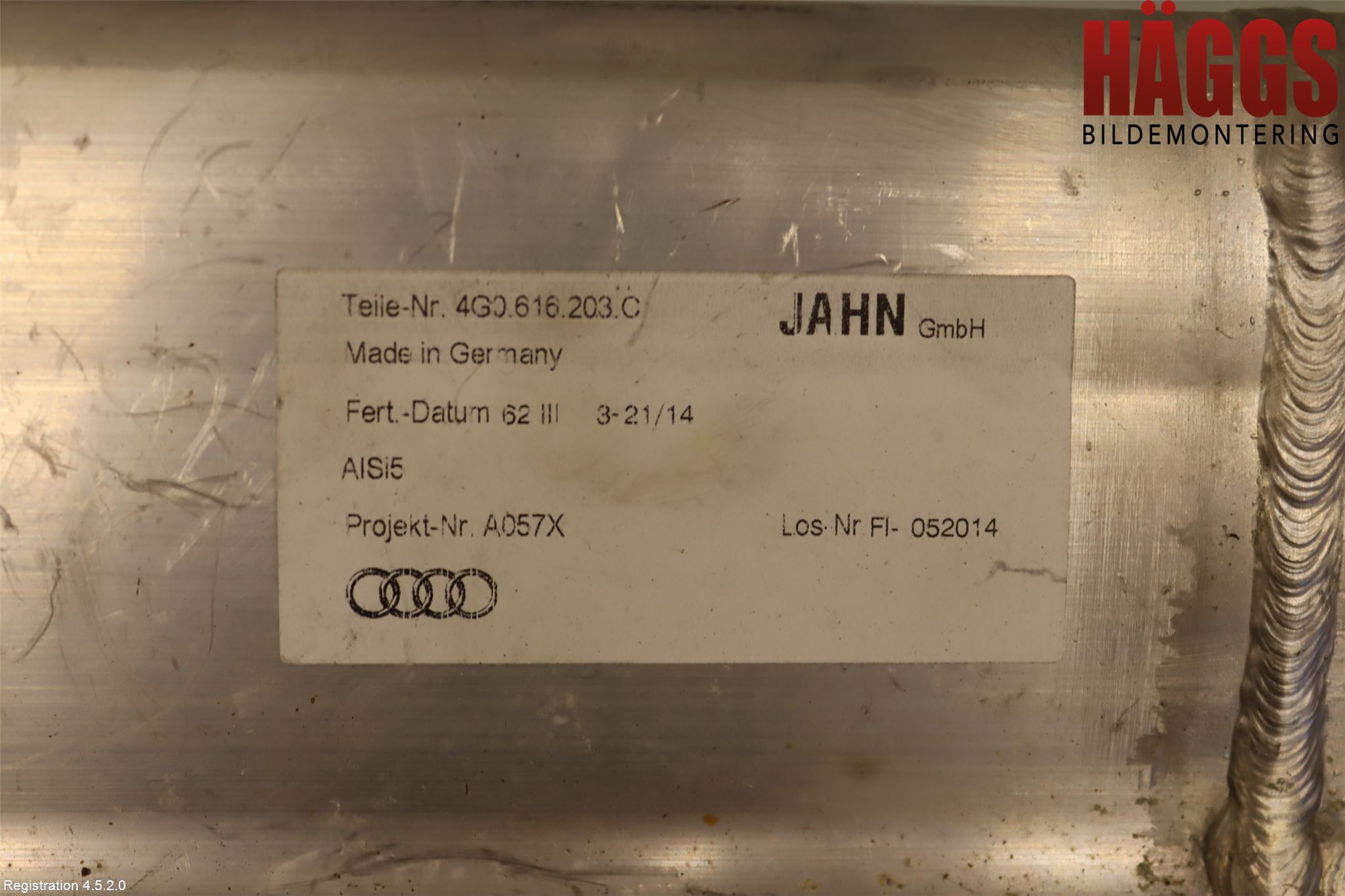 Audi A6 ALLROAD 12-18 Nivå/Luftförändring Trycktank