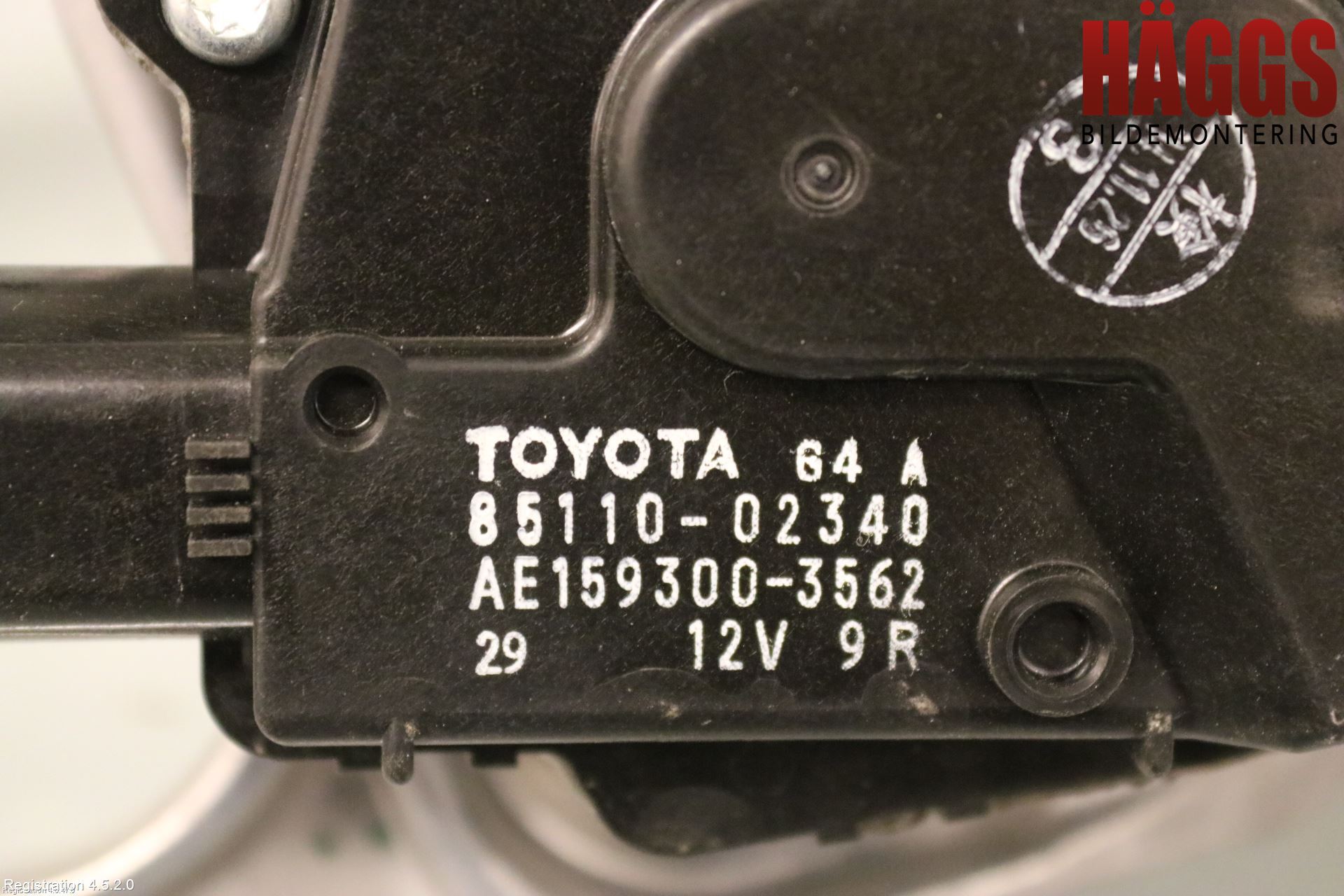 Toyota AURIS 13-19 Torkarmotor Vindruta