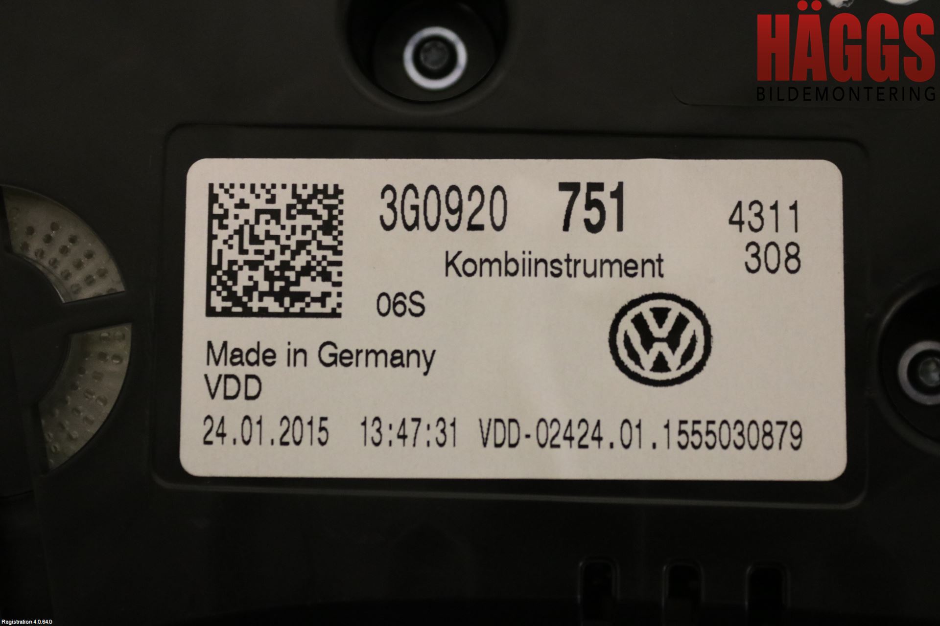 Volkswagen VW PASSAT 15-19 Instrument Komb