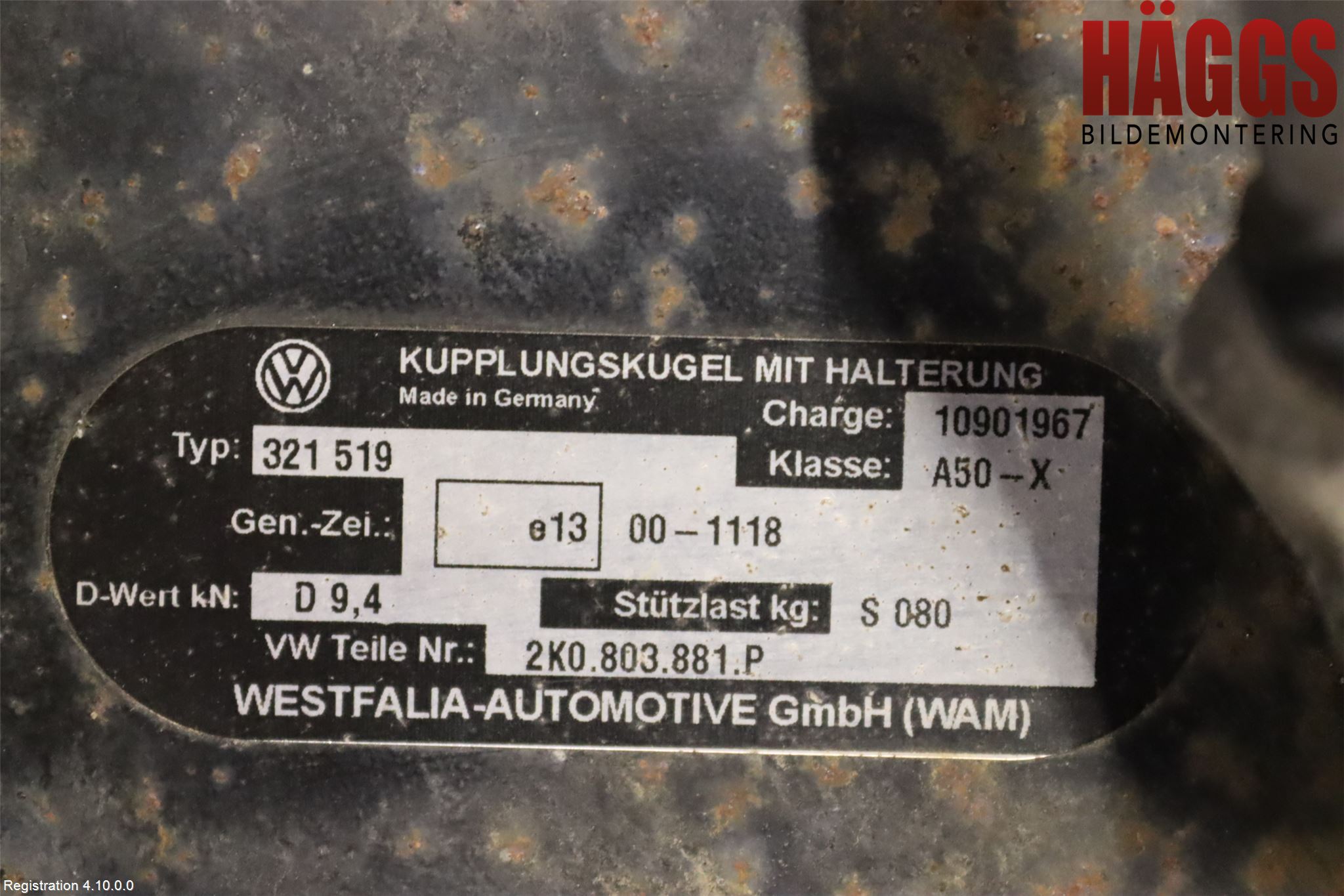 Volkswagen VW CADDY 11-15 Dragkrok