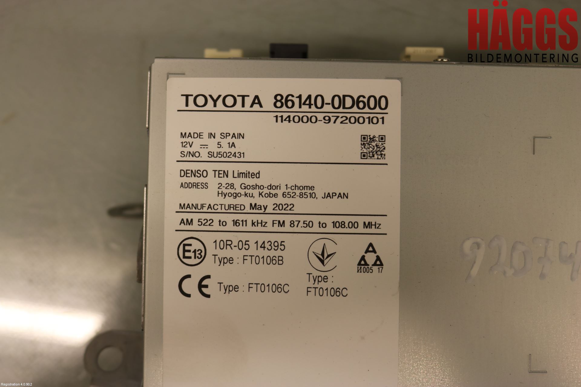 Toyota YARIS XP21 20- Cd Radio - Multimediapanel