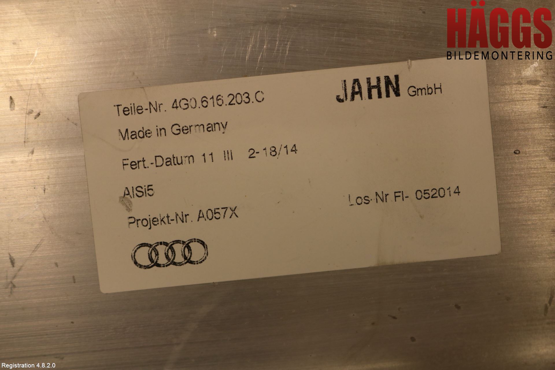 Audi A6 ALLROAD 12-18 Nivå/Luftförändring Trycktank