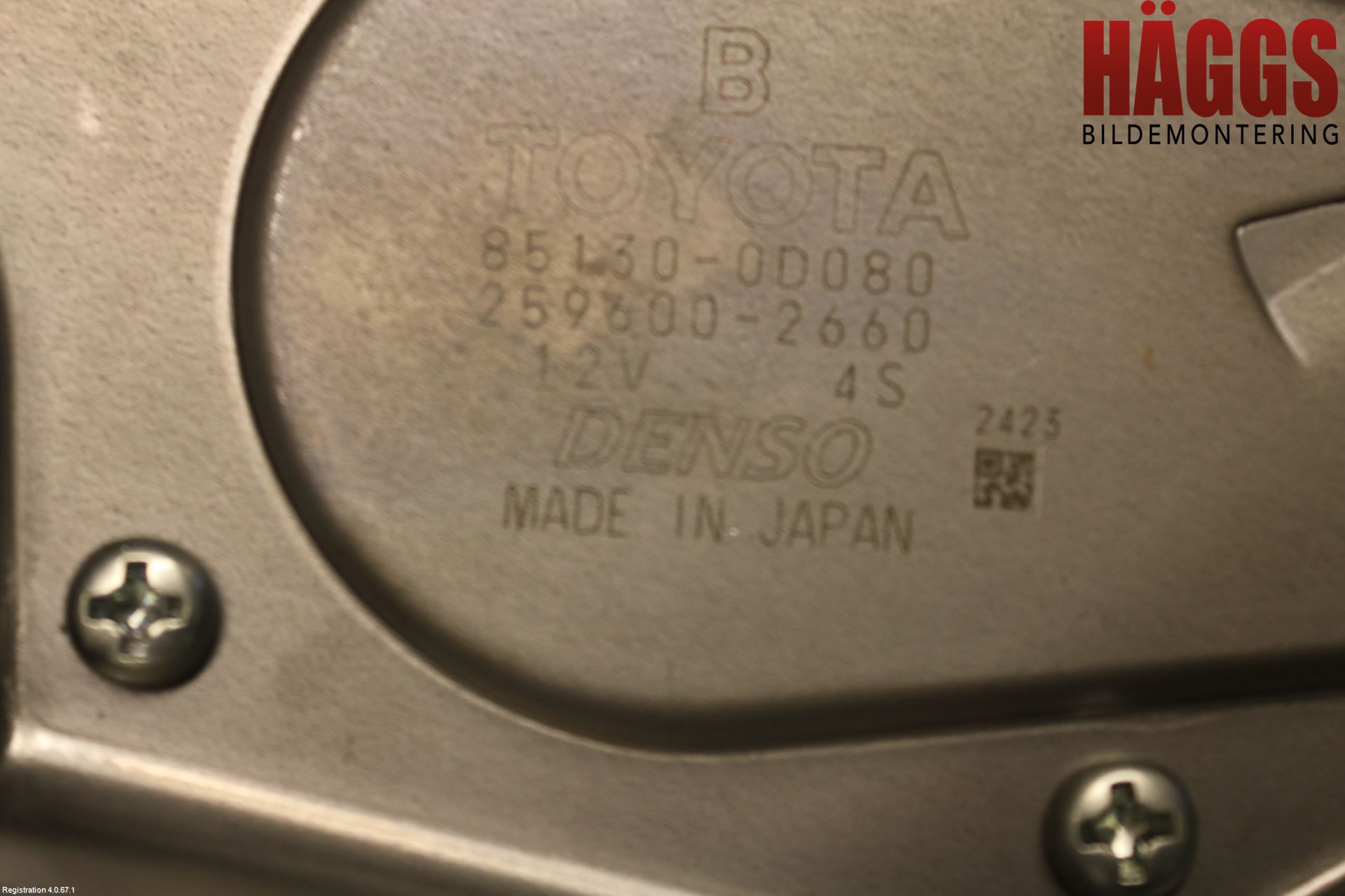 Toyota YARIS XP130 15-20 Torkarmotor Baklucka