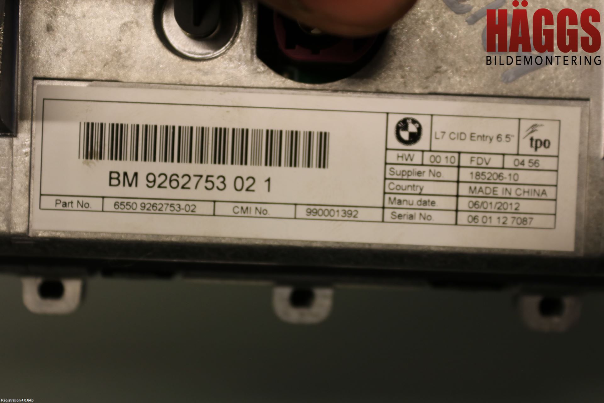 BMW 3 F30/F31/F80 12-19 Bildskärm