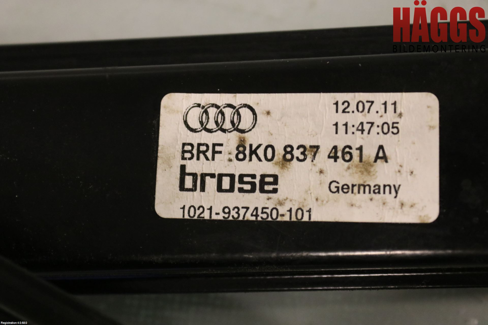 Audi A4/S4 08-11 Fönsterhissmekanism